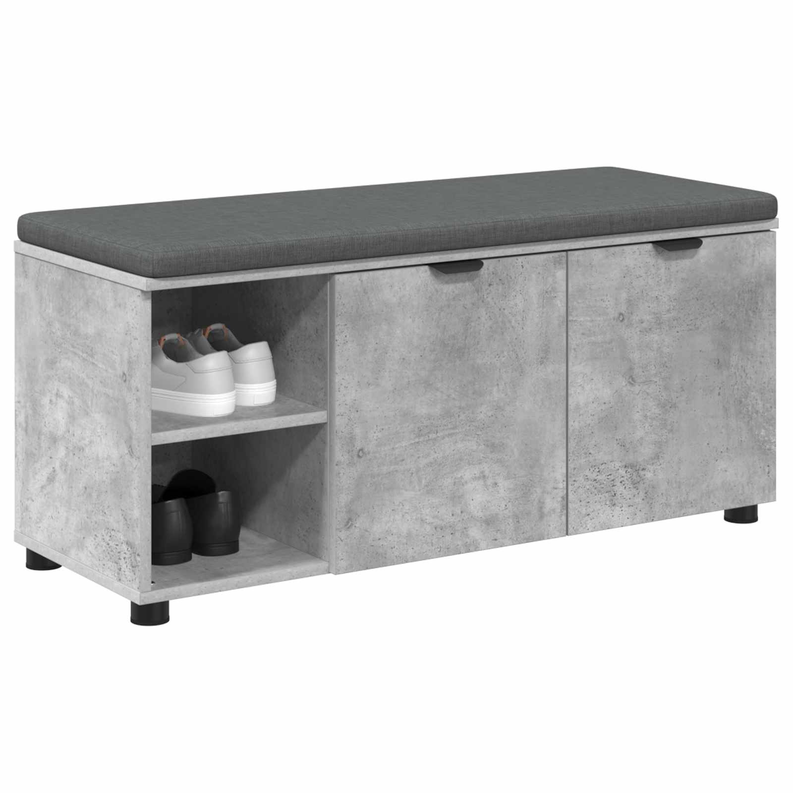 Klupa za hodnik s jastukom Betonsko Siva 100 x 38 x 46 cm