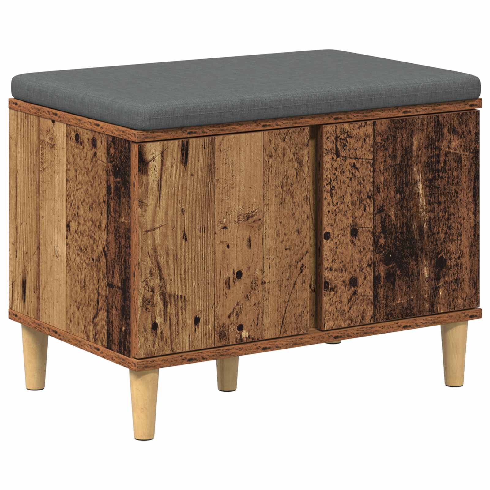 Klupa za hodnik s jastukom s vratima Staro drvo 60 x 38 x 46 cm