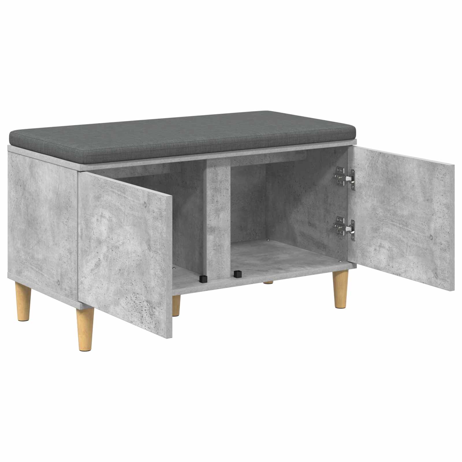 Klupa za hodnik s jastukom Betonsko Siva 80 x 38 x 46 cm