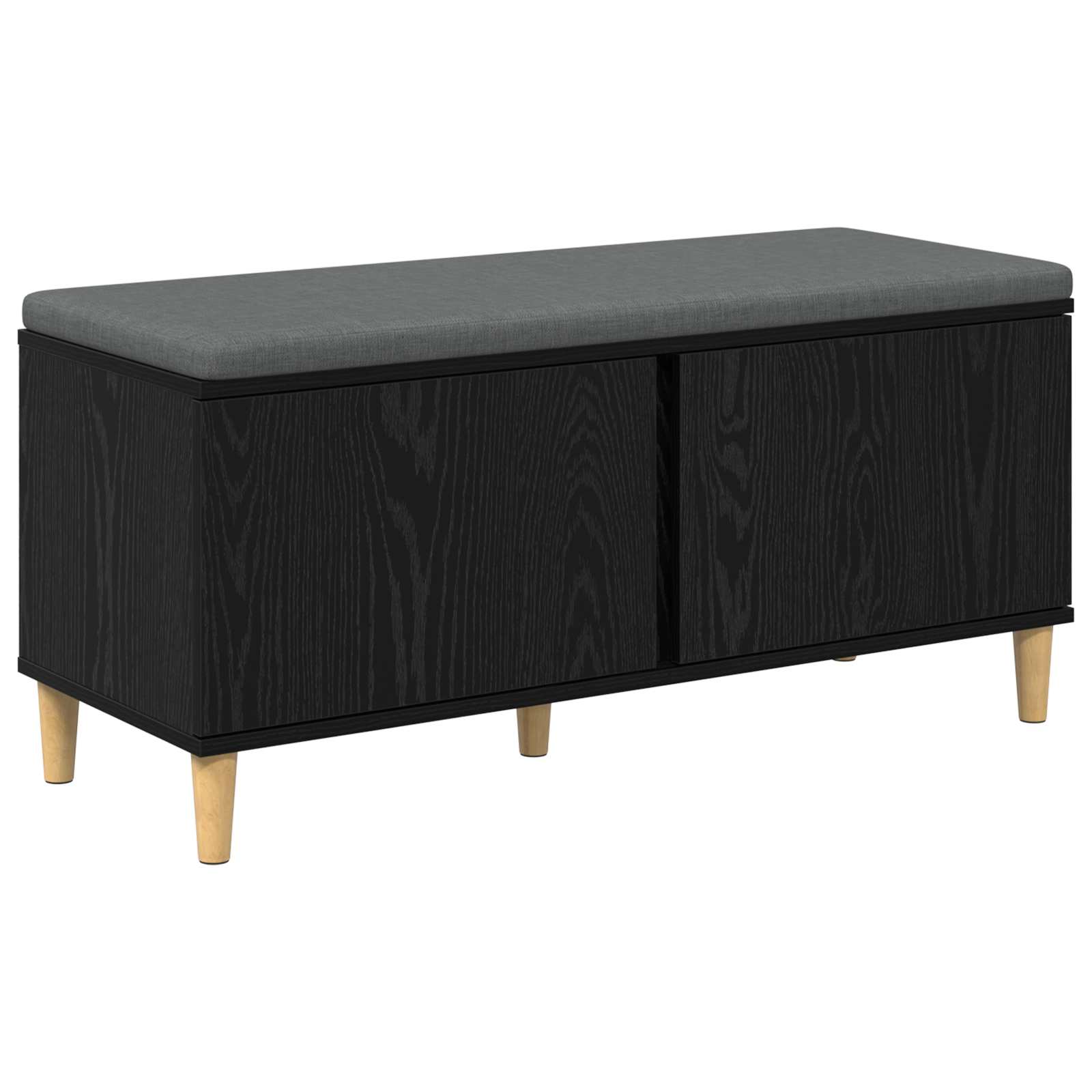 Klupa za hodnik s jastukom Crni Hrast 100 x 38 x 46 cm