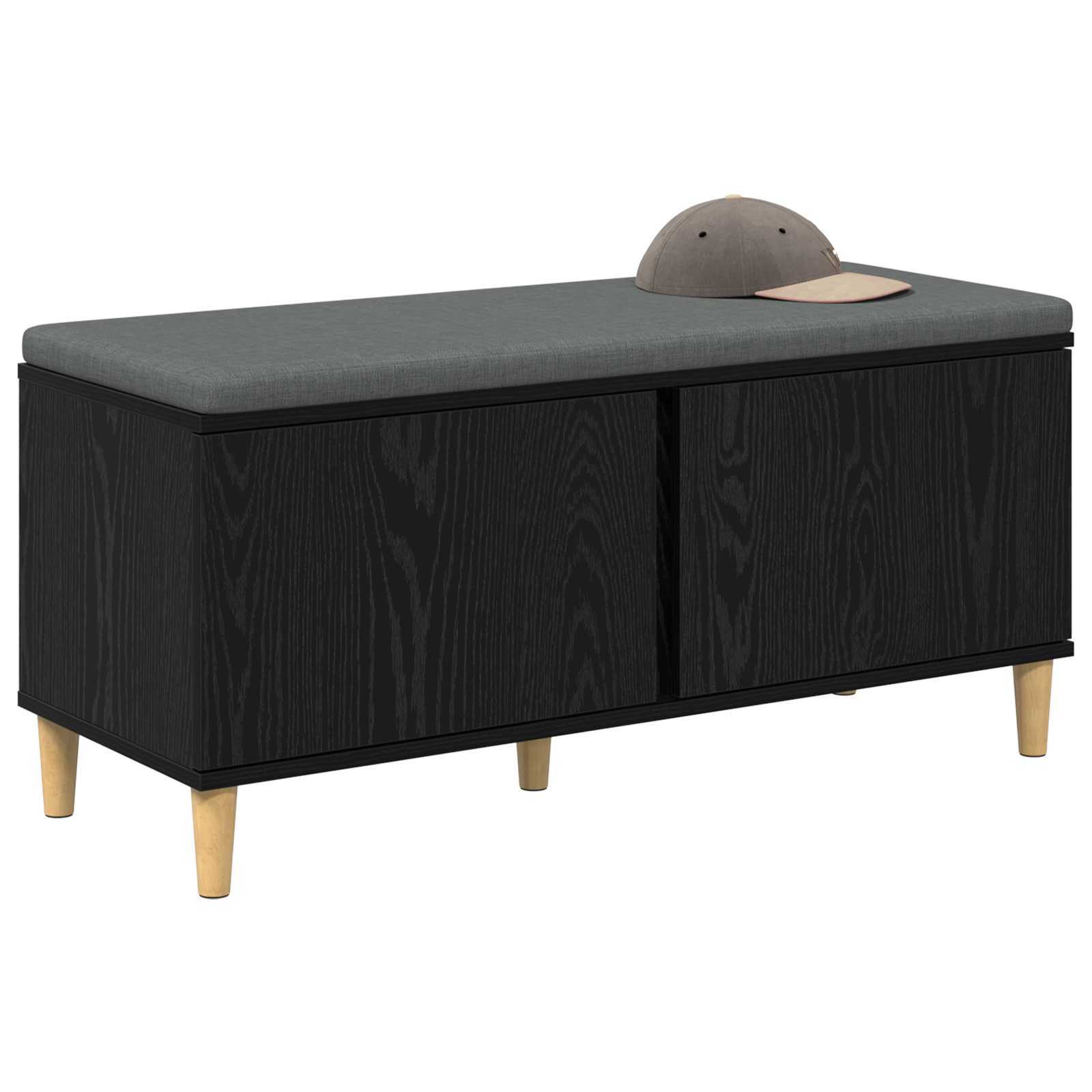 Klupa za hodnik s jastukom Crni Hrast 100 x 38 x 46 cm