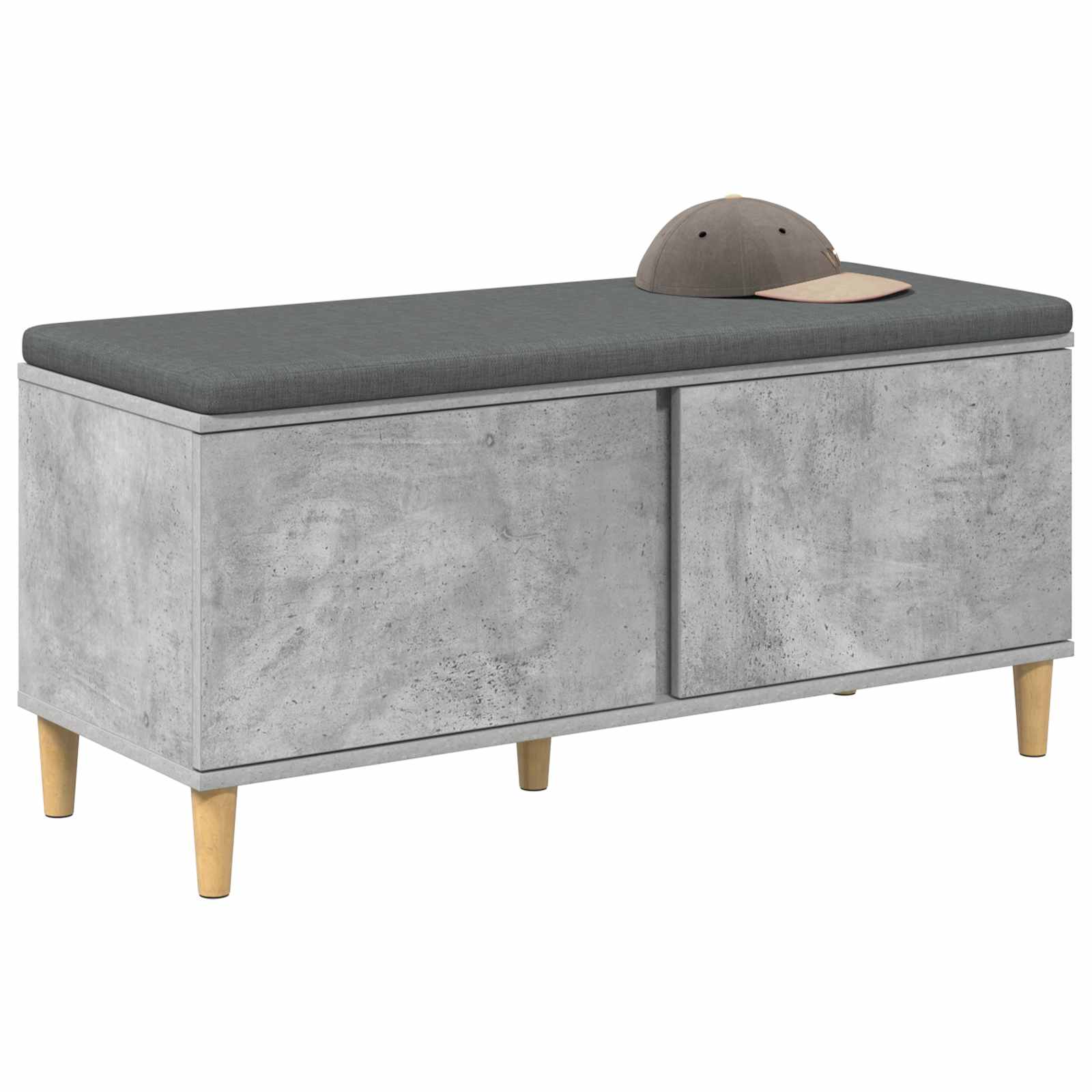 Klupa za hodnik s jastukom Betonsko Siva 100 x 38 x 46 cm