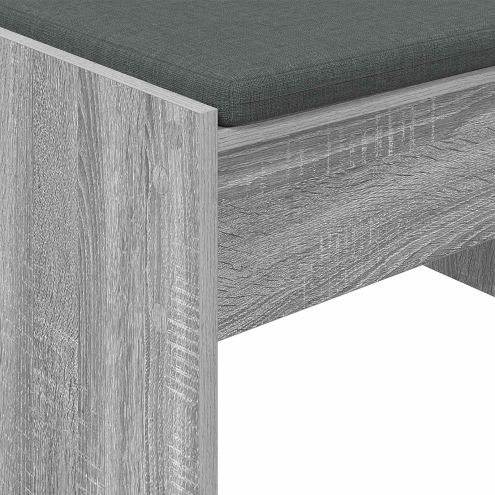 Klupa za hodnik s jastukom Siva Sonoma 63 x 38 x 40 cm
