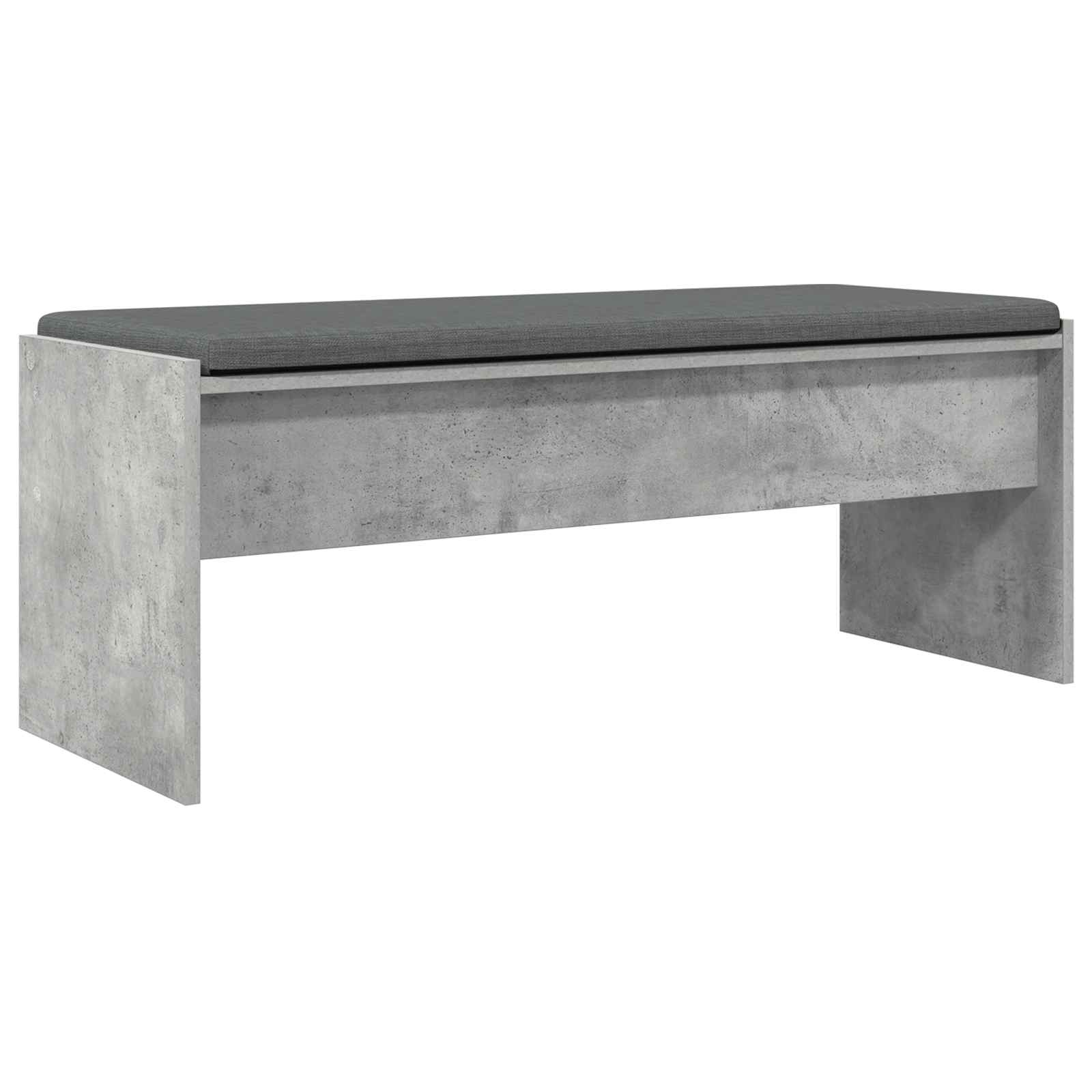 Klupa za hodnik s jastukom Betonski sivi 103 x 38 x 40 cm