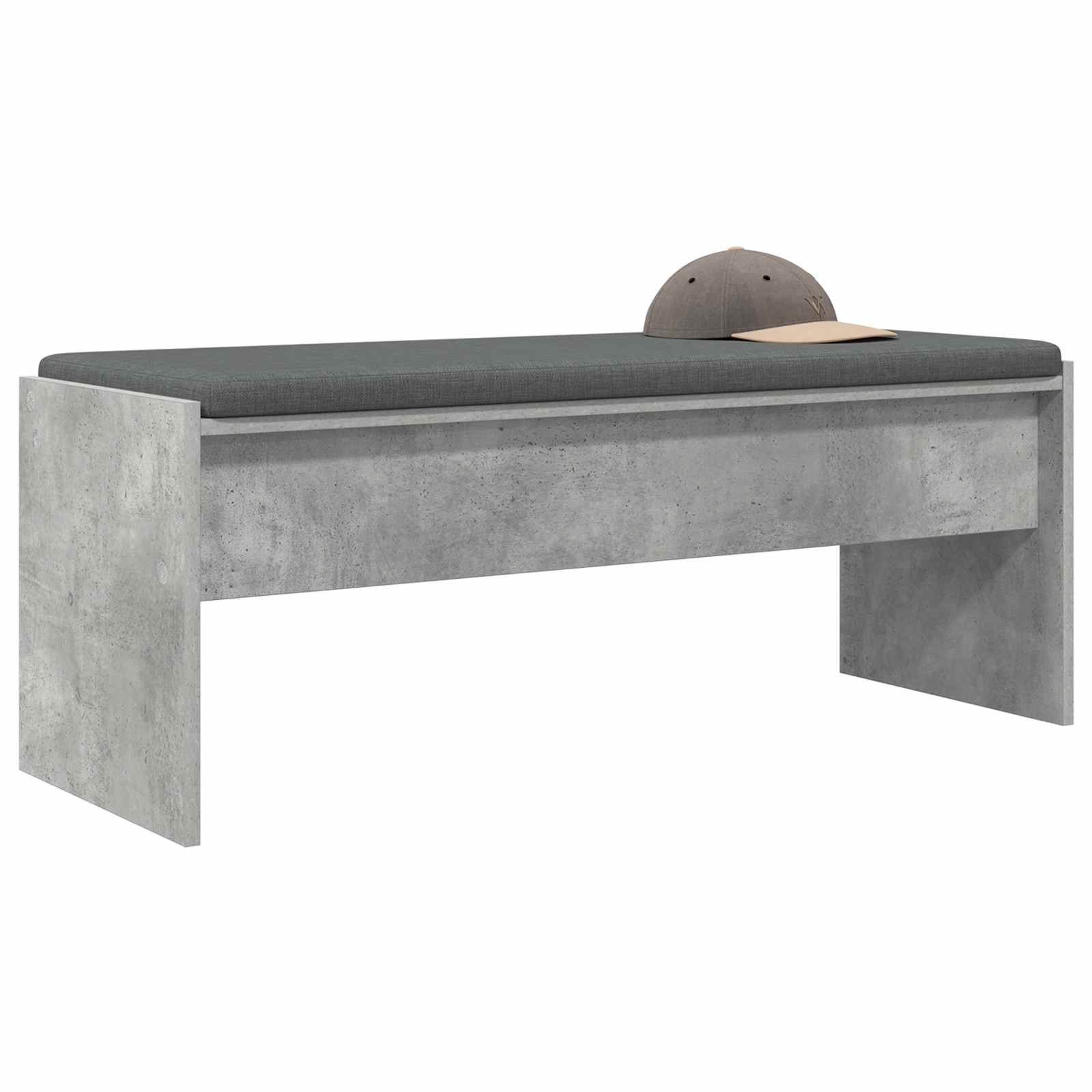 Klupa za hodnik s jastukom Betonski sivi 103 x 38 x 40 cm
