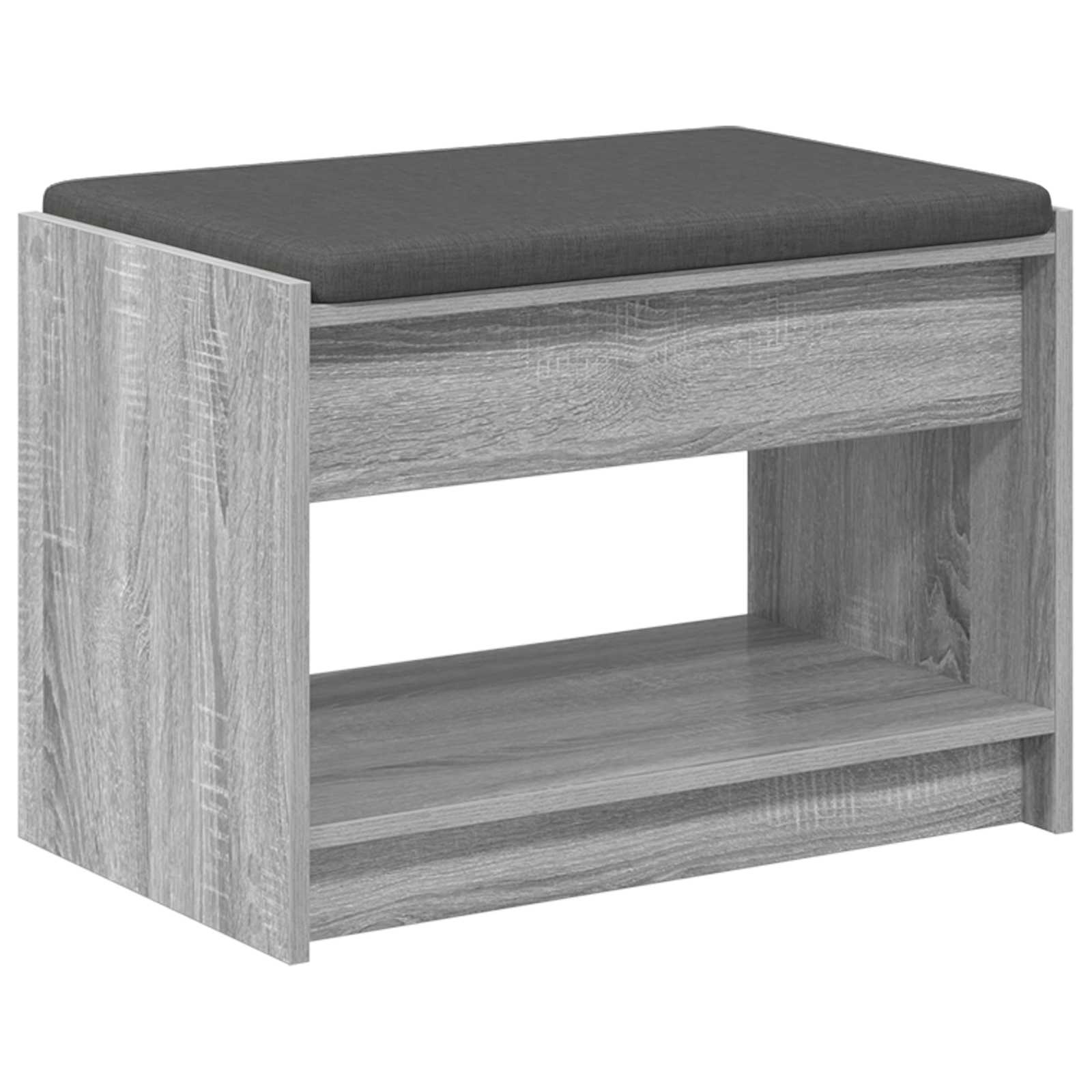Klupa za hodnik s jastukom Sivi Sonoma 63 x 38 x 45 cm