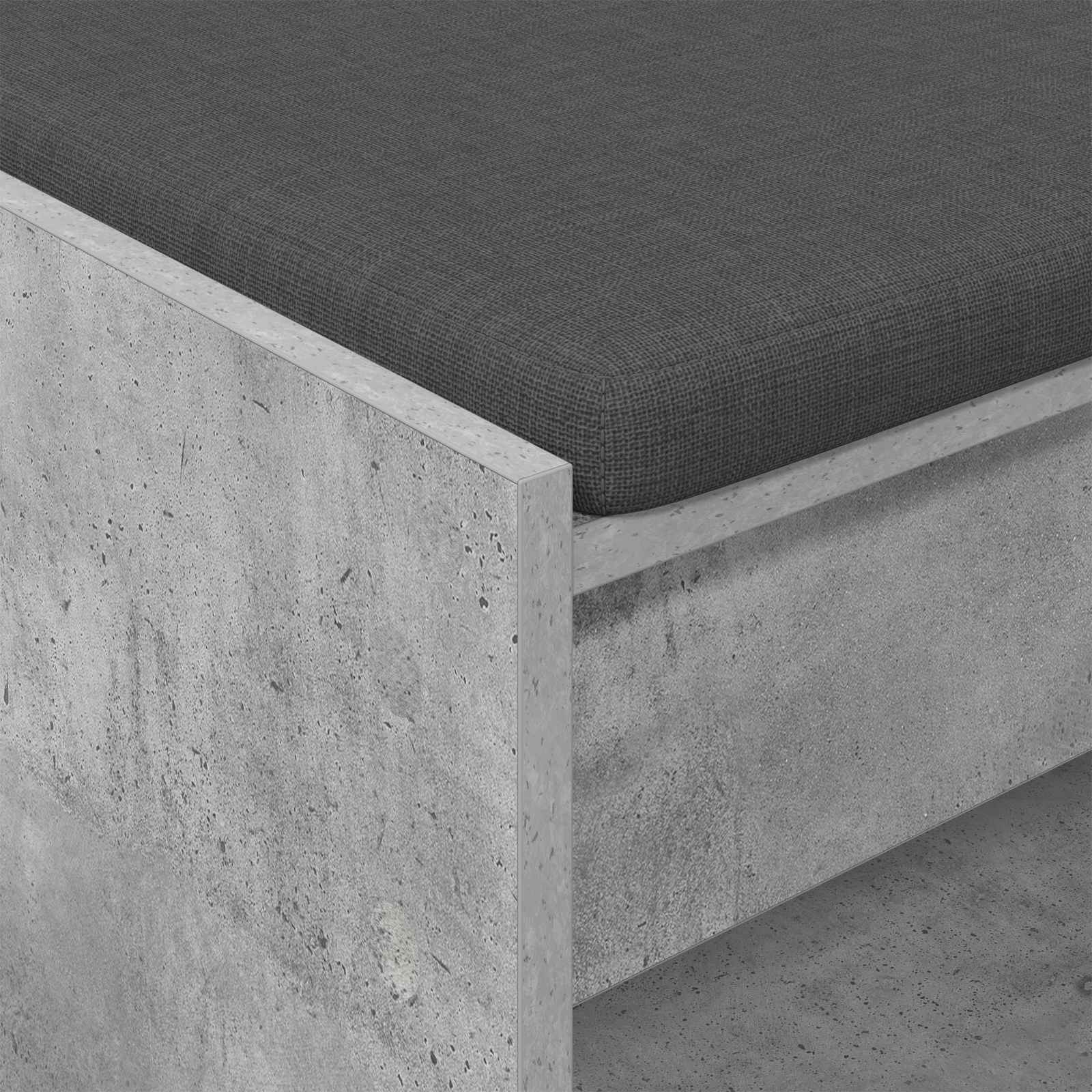 Klupa za hodnik s jastukom Betonsko Siva 83 x 38 x 45 cm