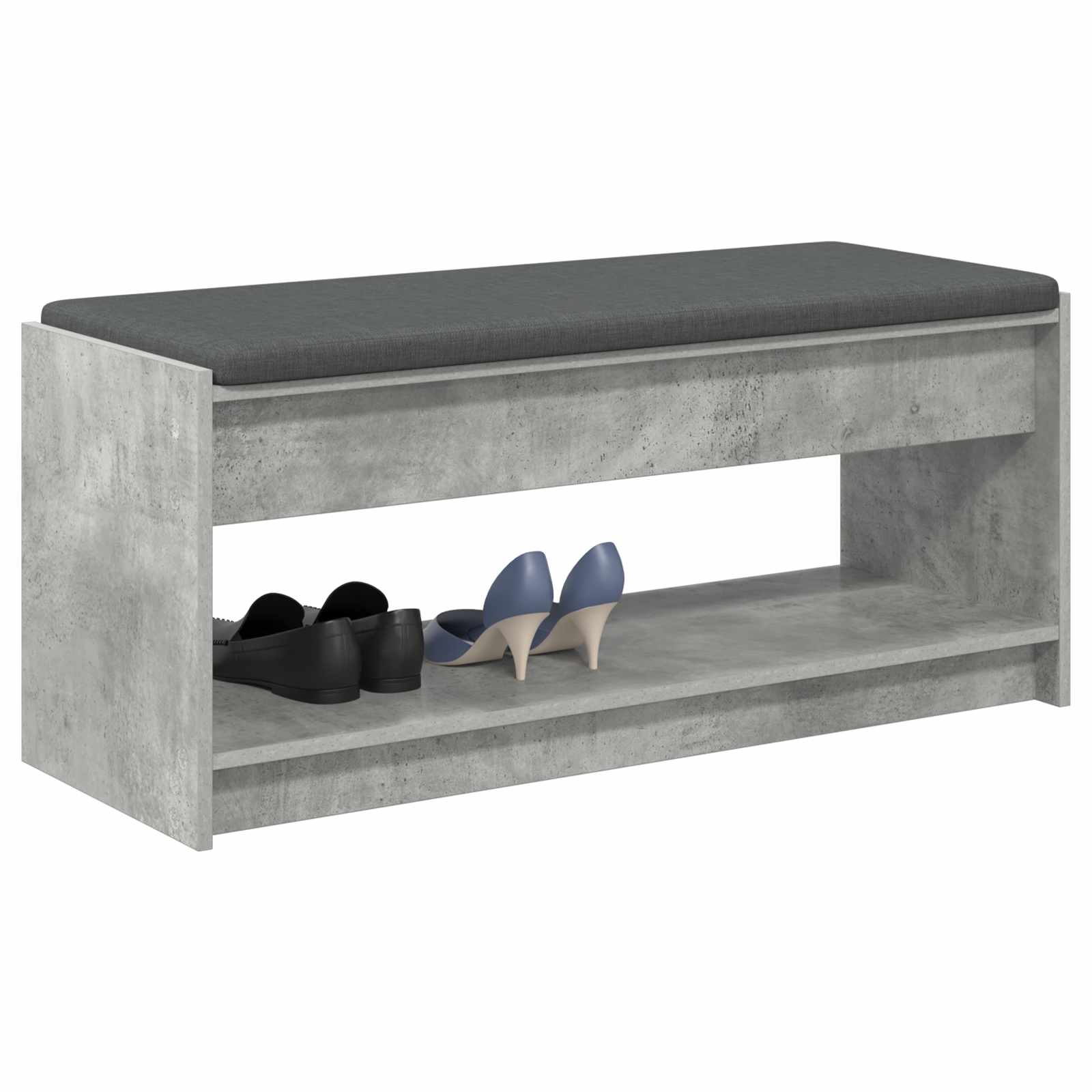 Klupa za hodnik s jastukom Betonsko Siva 103 x 38 x 45 cm