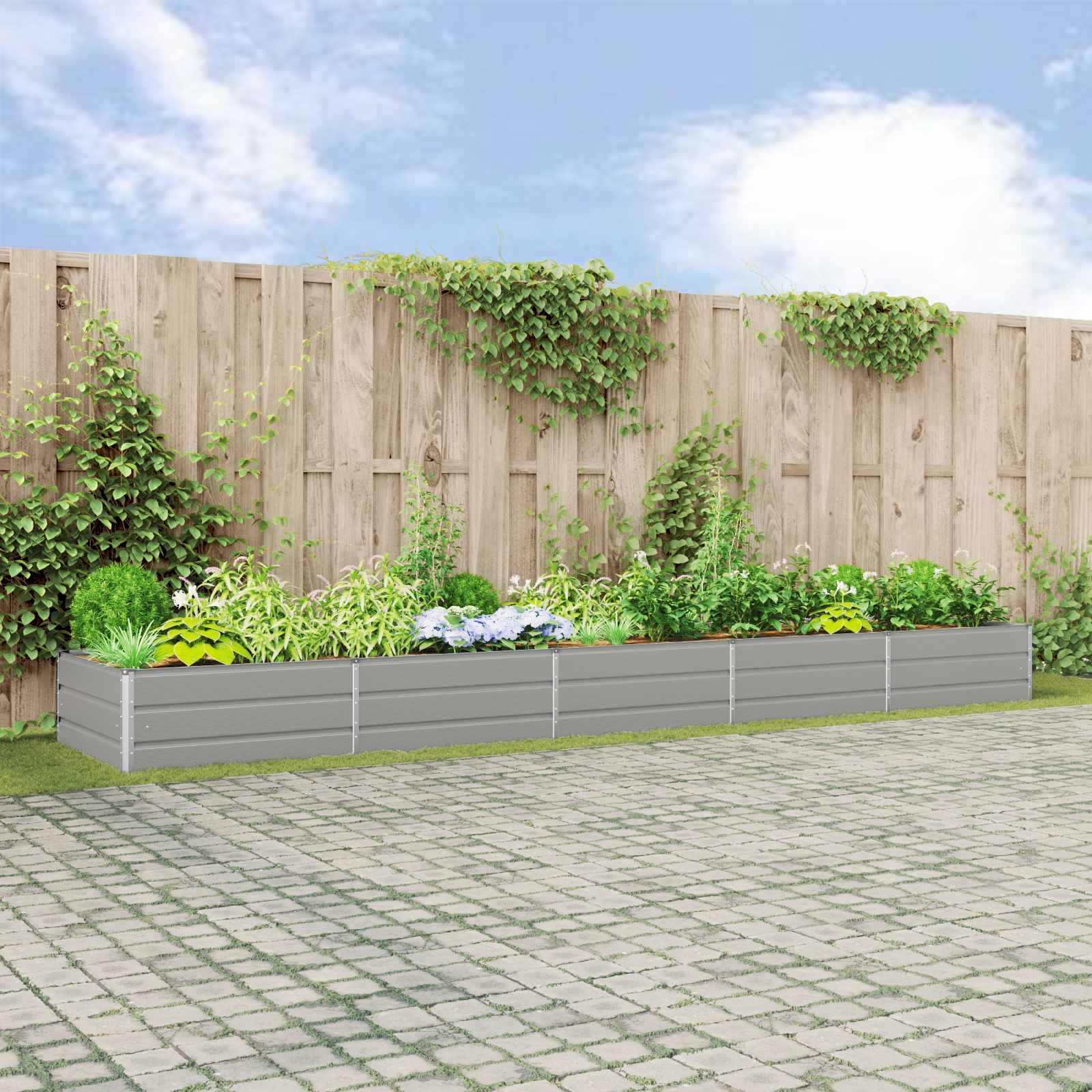 Sadilica Svijetlo siva 480 x 100 x 45 cm Cinkani čelik