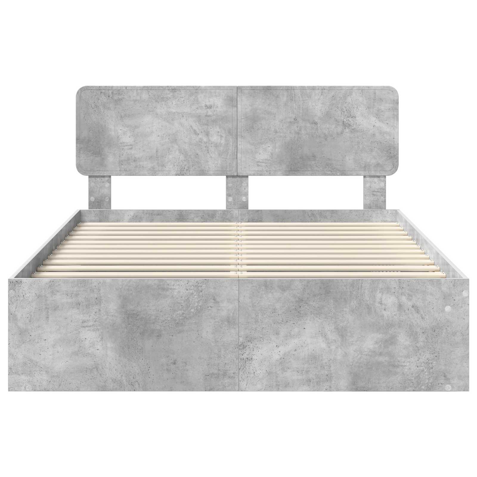 Krevetna konstrukcija Beton 140 x 190 cm Čvrsto borovo drvo