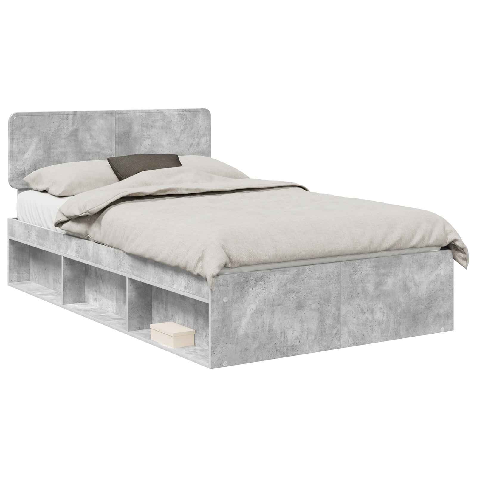 Krevetna konstrukcija Beton 120 x 200 cm Čvrsto borovo drvo