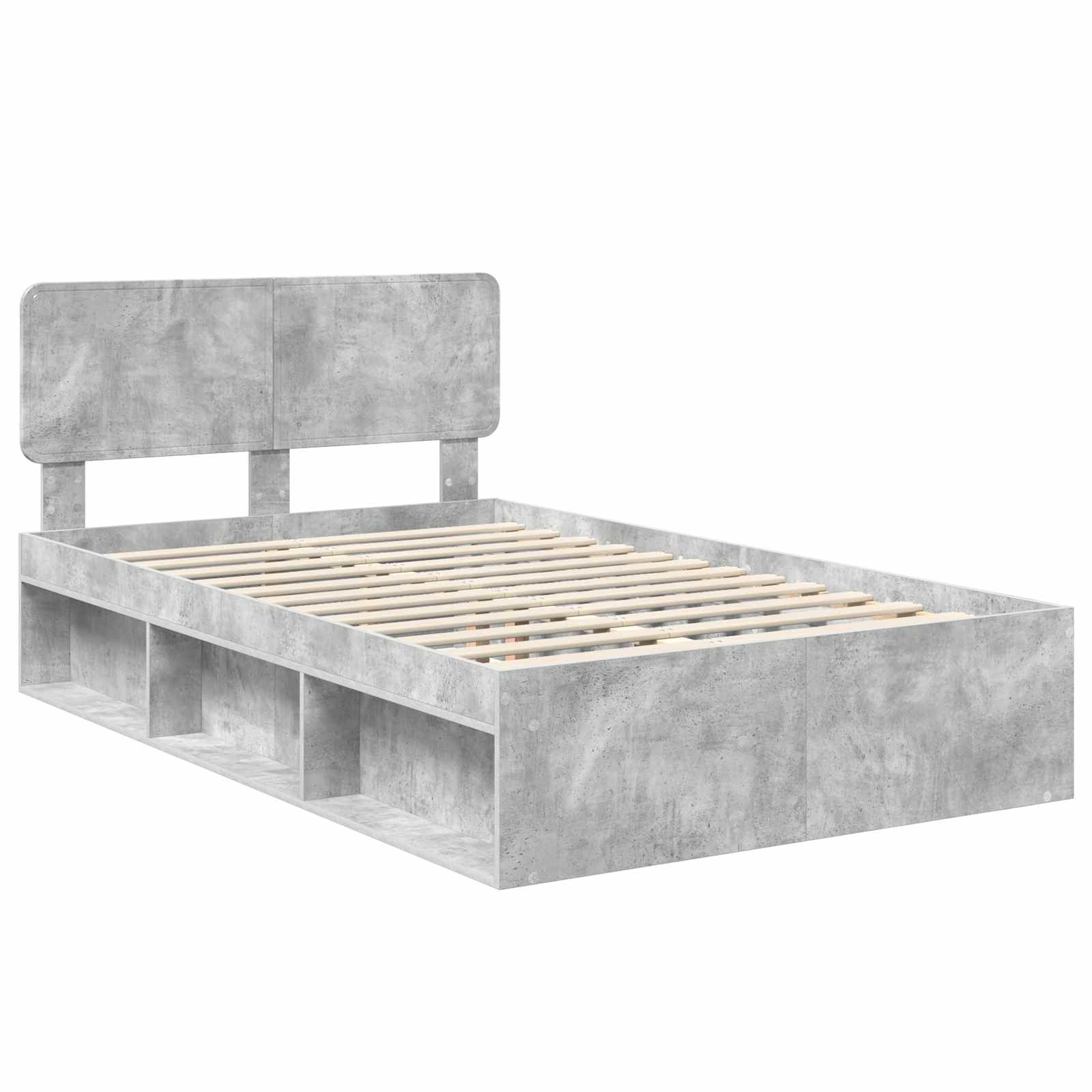Krevetna konstrukcija Beton 120 x 200 cm Čvrsto borovo drvo