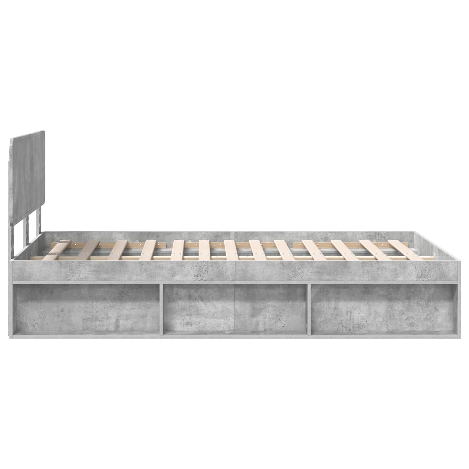 Krevetna konstrukcija Beton 120 x 200 cm Čvrsto borovo drvo