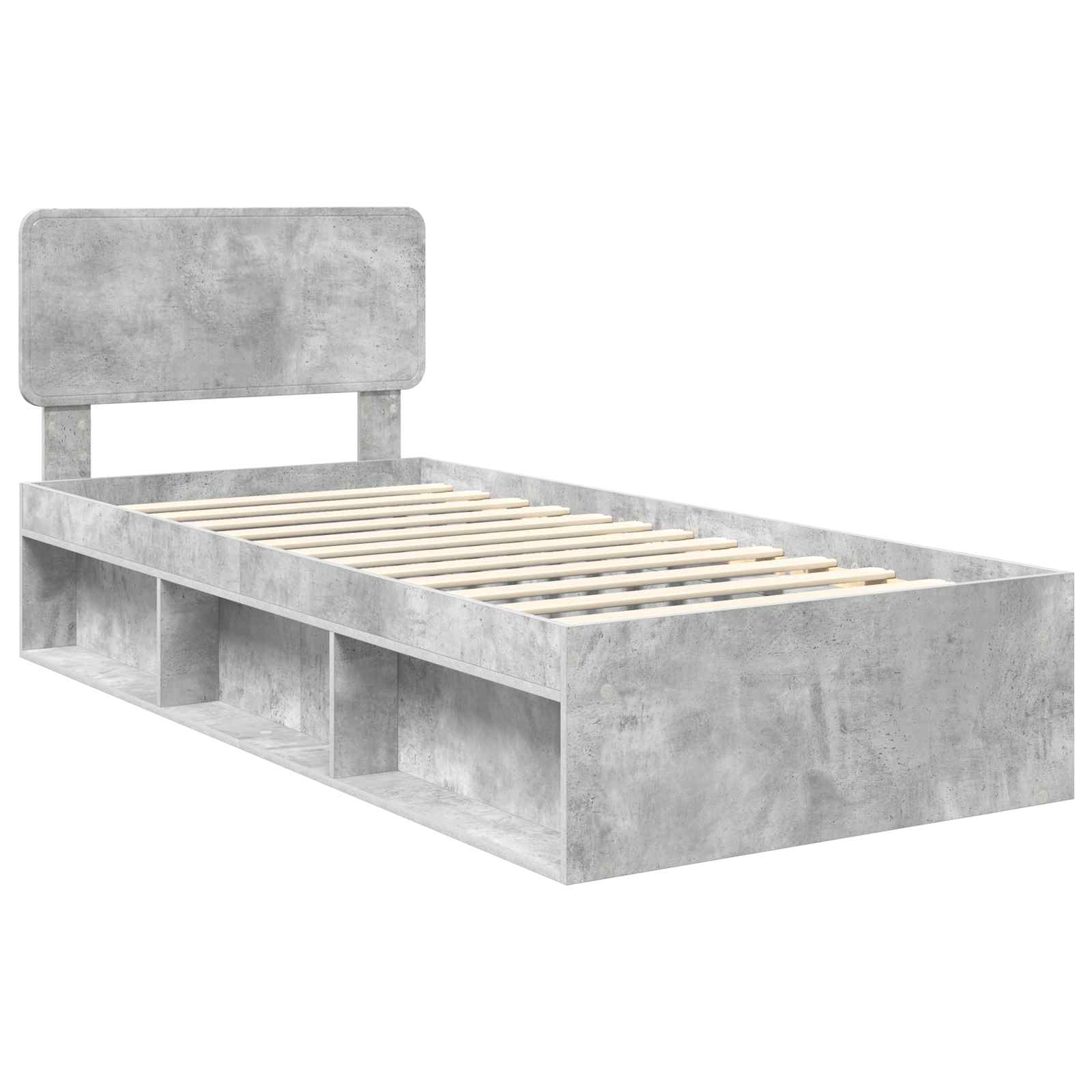 Krevetna konstrukcija s uzglavljem Betonska siva 100 x 200 cm