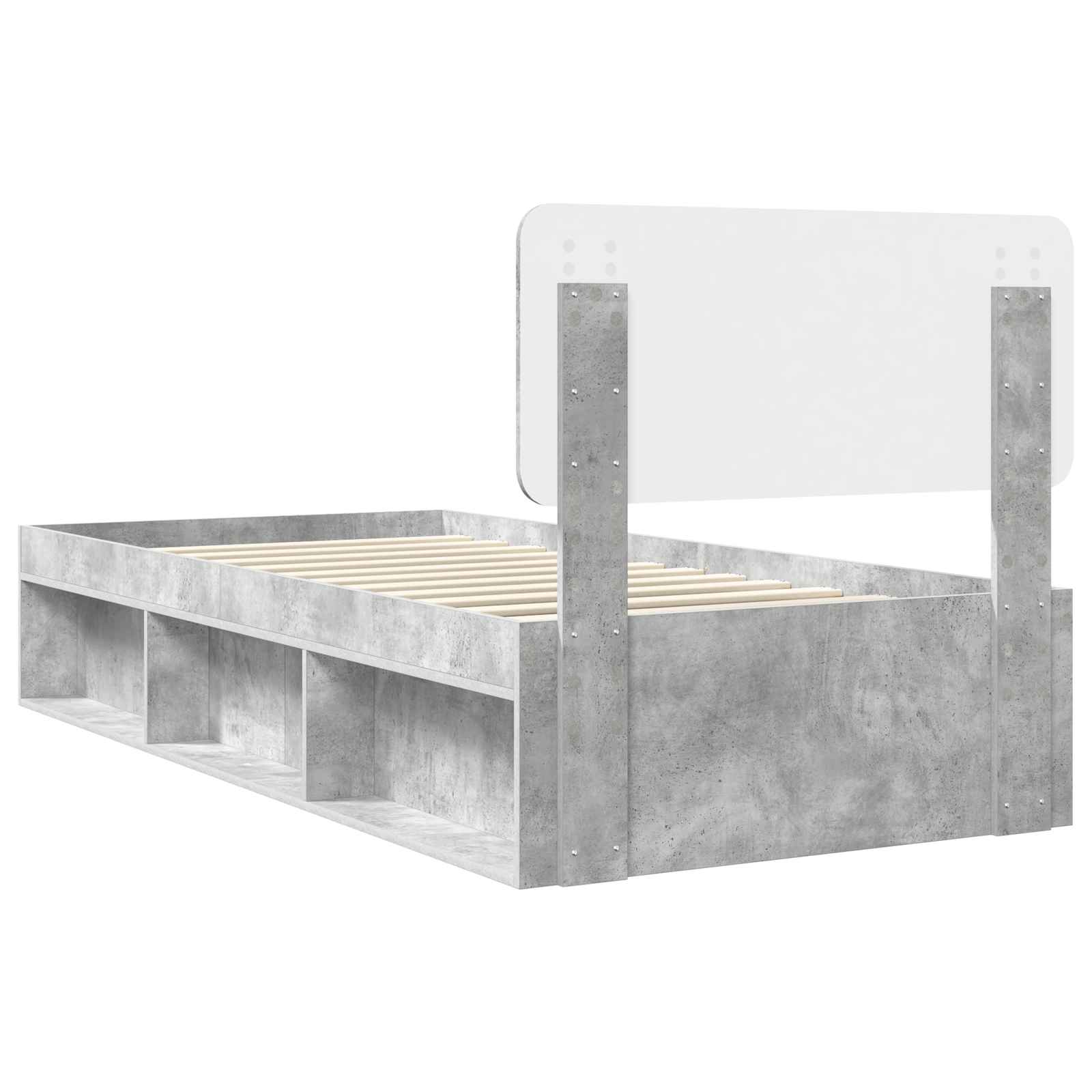 Krevetna konstrukcija s uzglavljem Betonska siva 100 x 200 cm