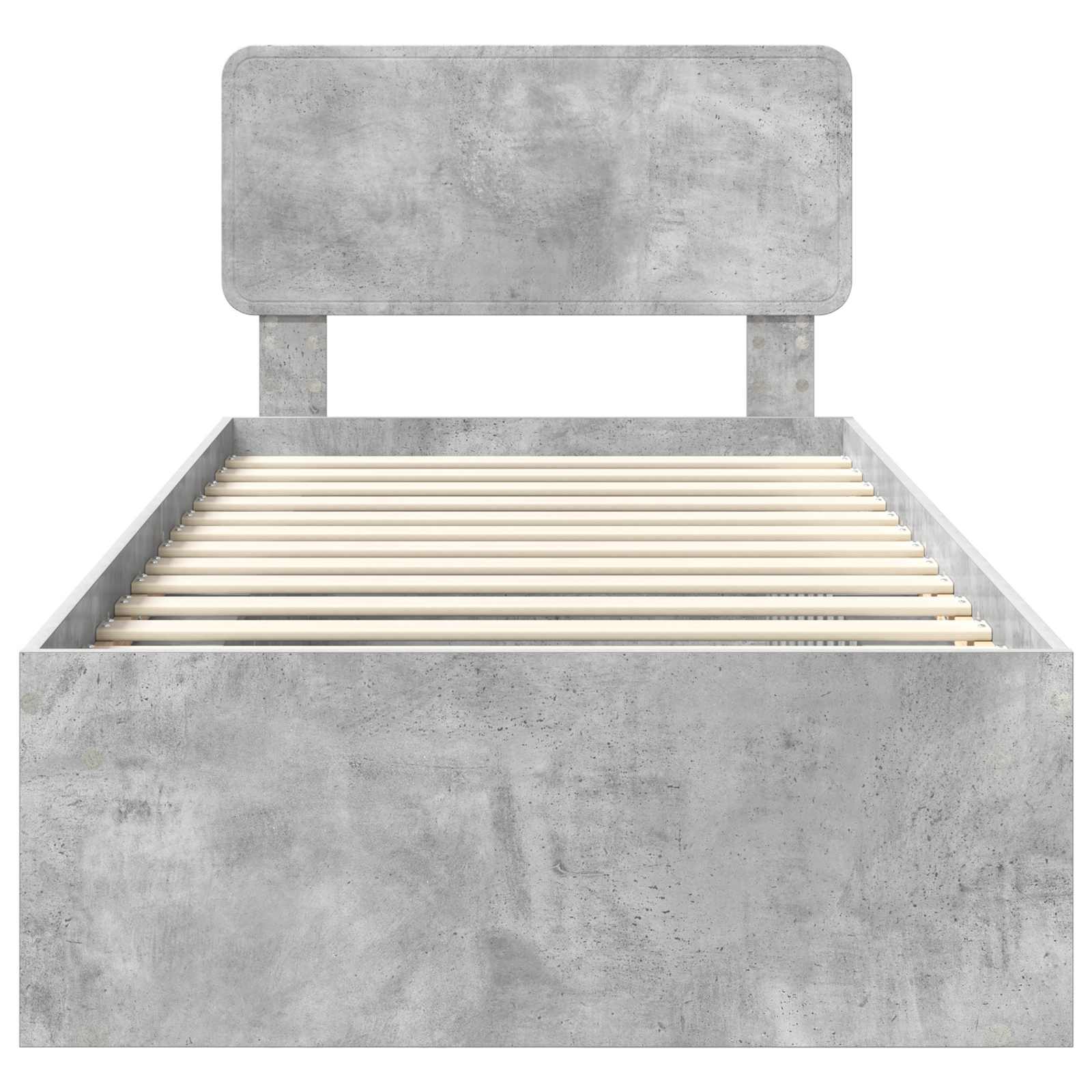 Krevetna konstrukcija Beton 90 x 200 cm Čvrsto borovo drvo