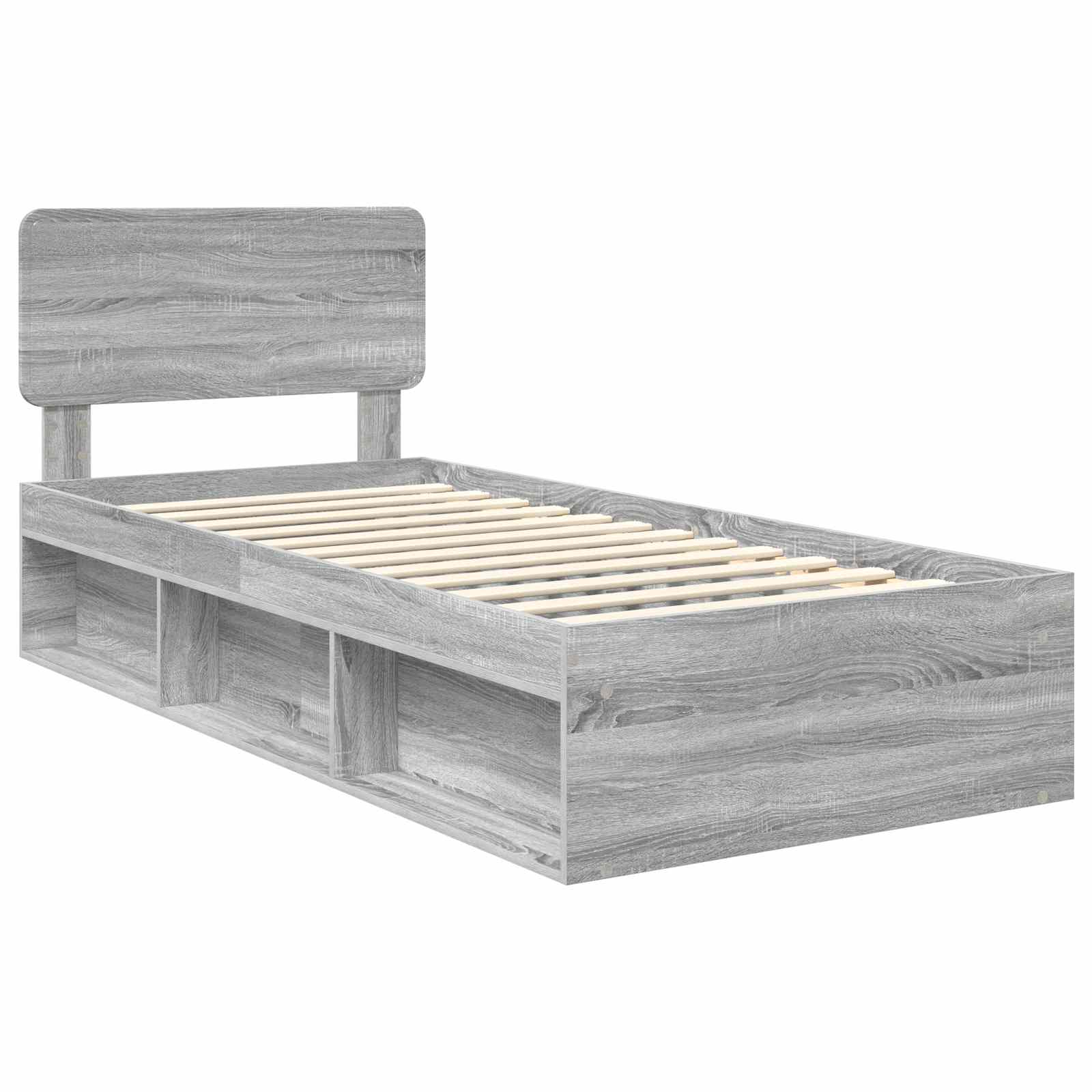 Krevetna konstrukcija s uzglavljem Siva Sonoma 75 x 190 cm