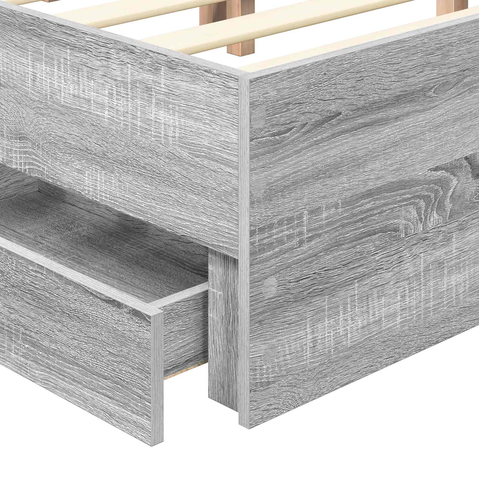 Krevetna konstrukcija s ladicama Sivi Sonoma 200 x 200 cm