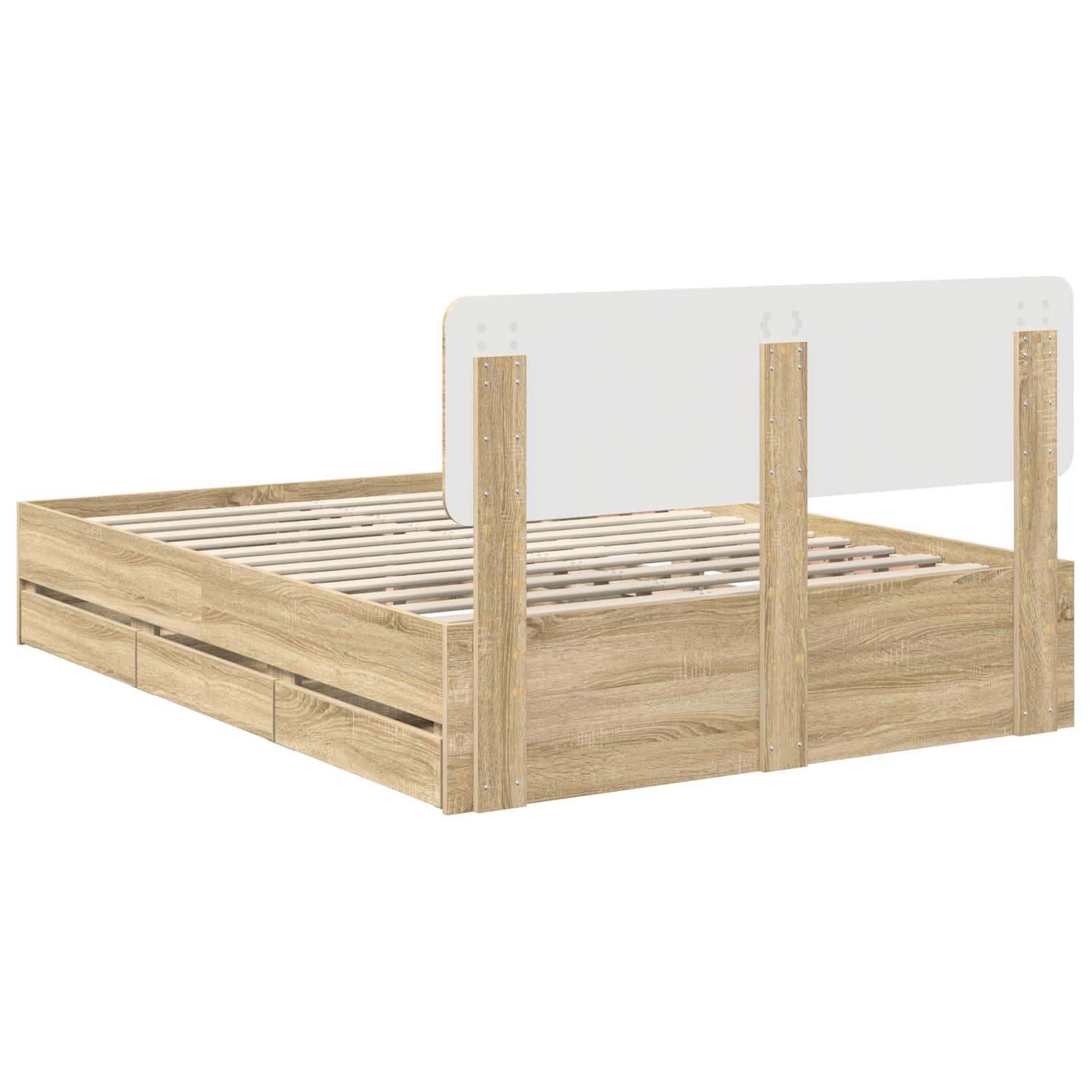 Krevetna konstrukcija s ladicama Sonoma hrast 150 x 200 cm