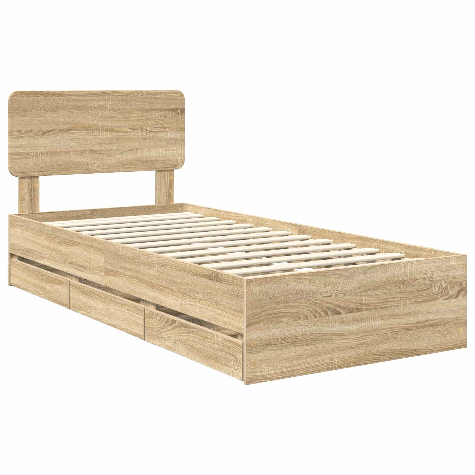 Krevetna konstrukcija s ladicama Sonoma hrast 100 x 200 cm