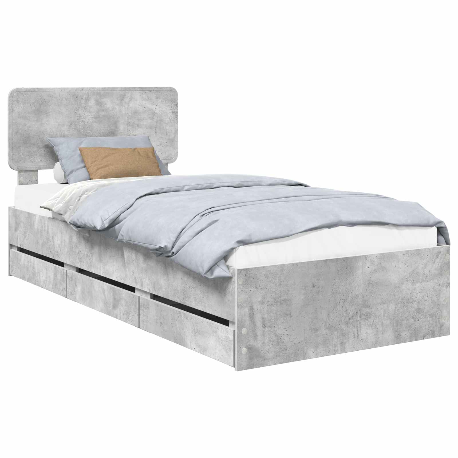Krevetna konstrukcija s ladicama Betonsko Siva 75 x 190 cm