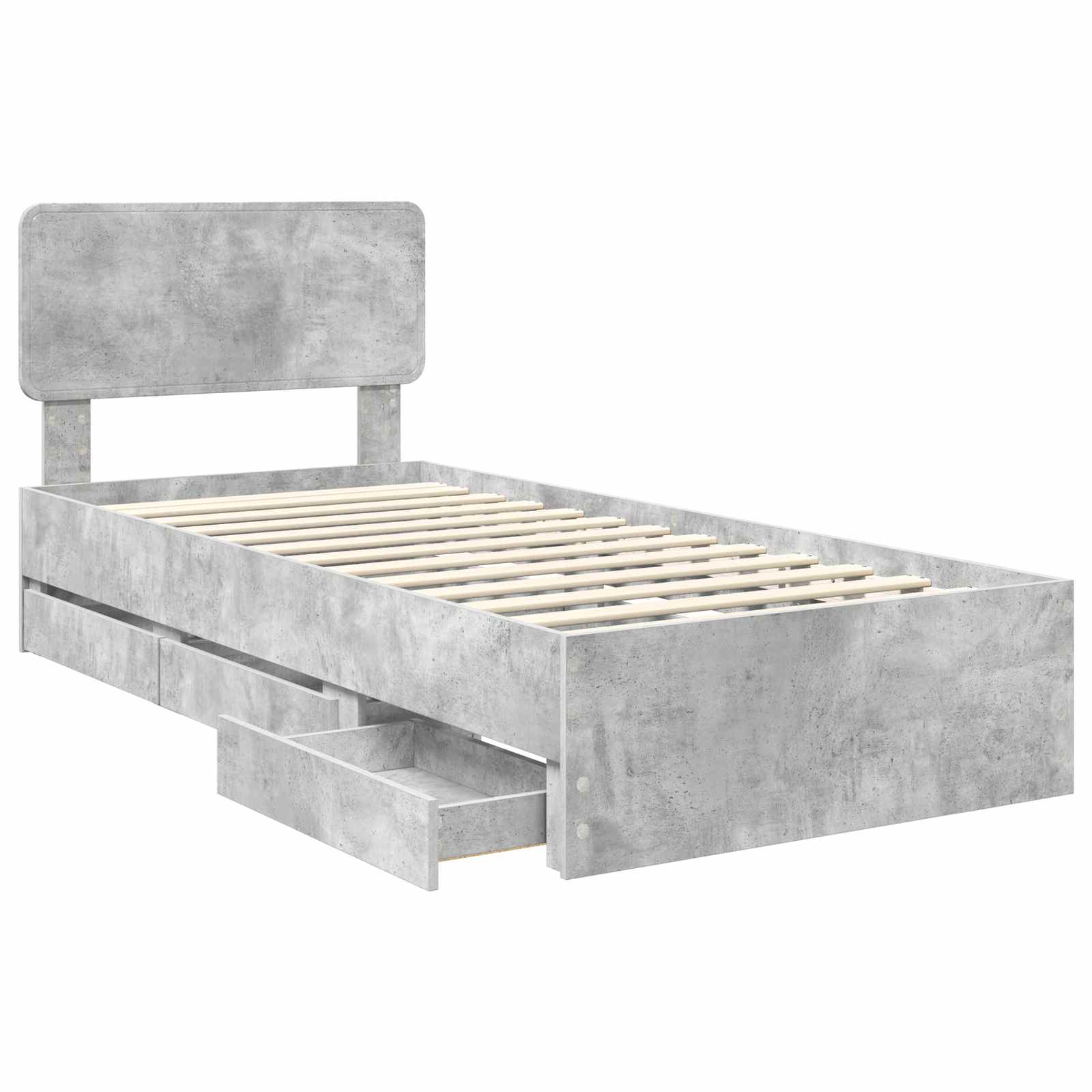 Krevetna konstrukcija s ladicama Betonsko Siva 75 x 190 cm
