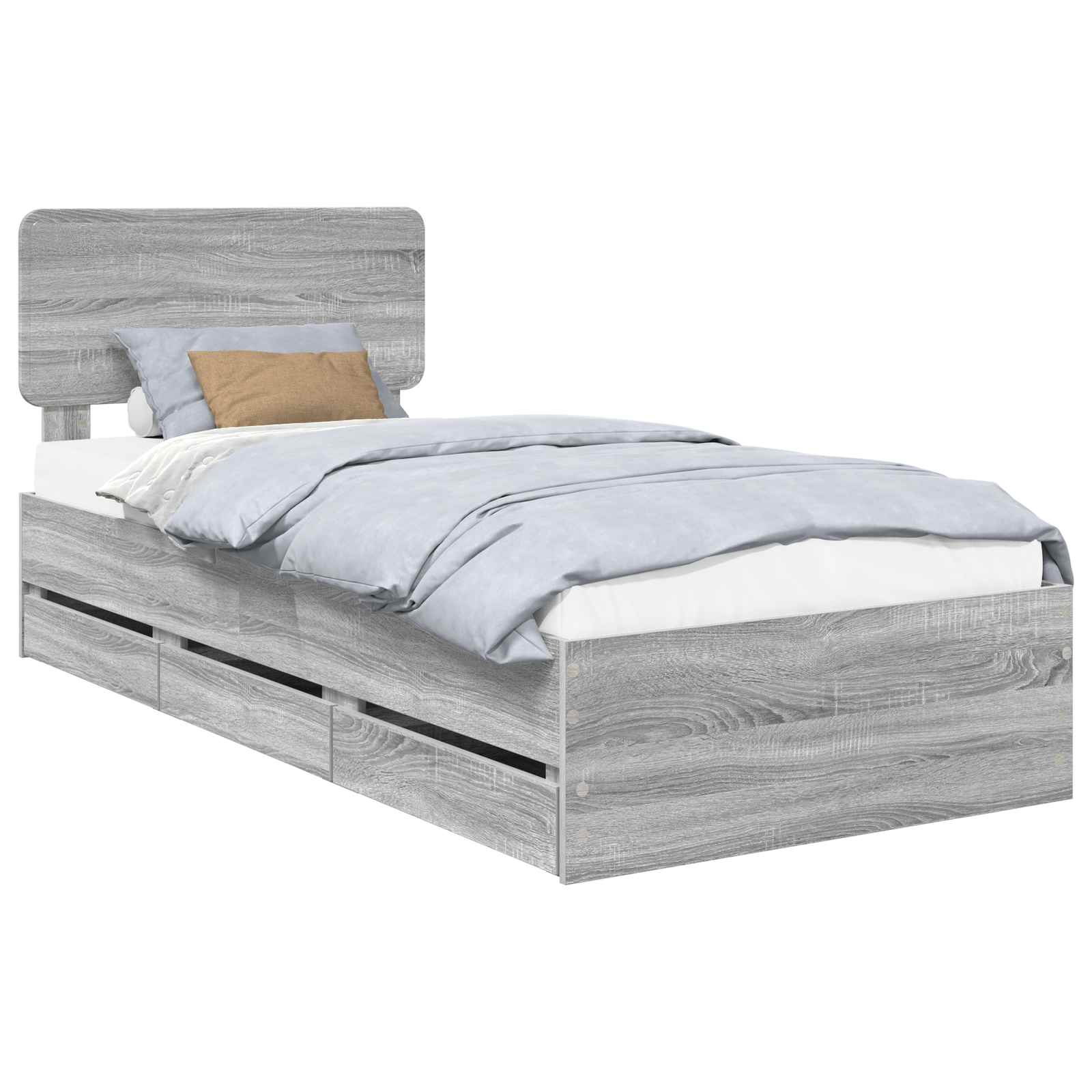 Krevetna konstrukcija s ladicama Sivi Sonoma 75 x 190 cm