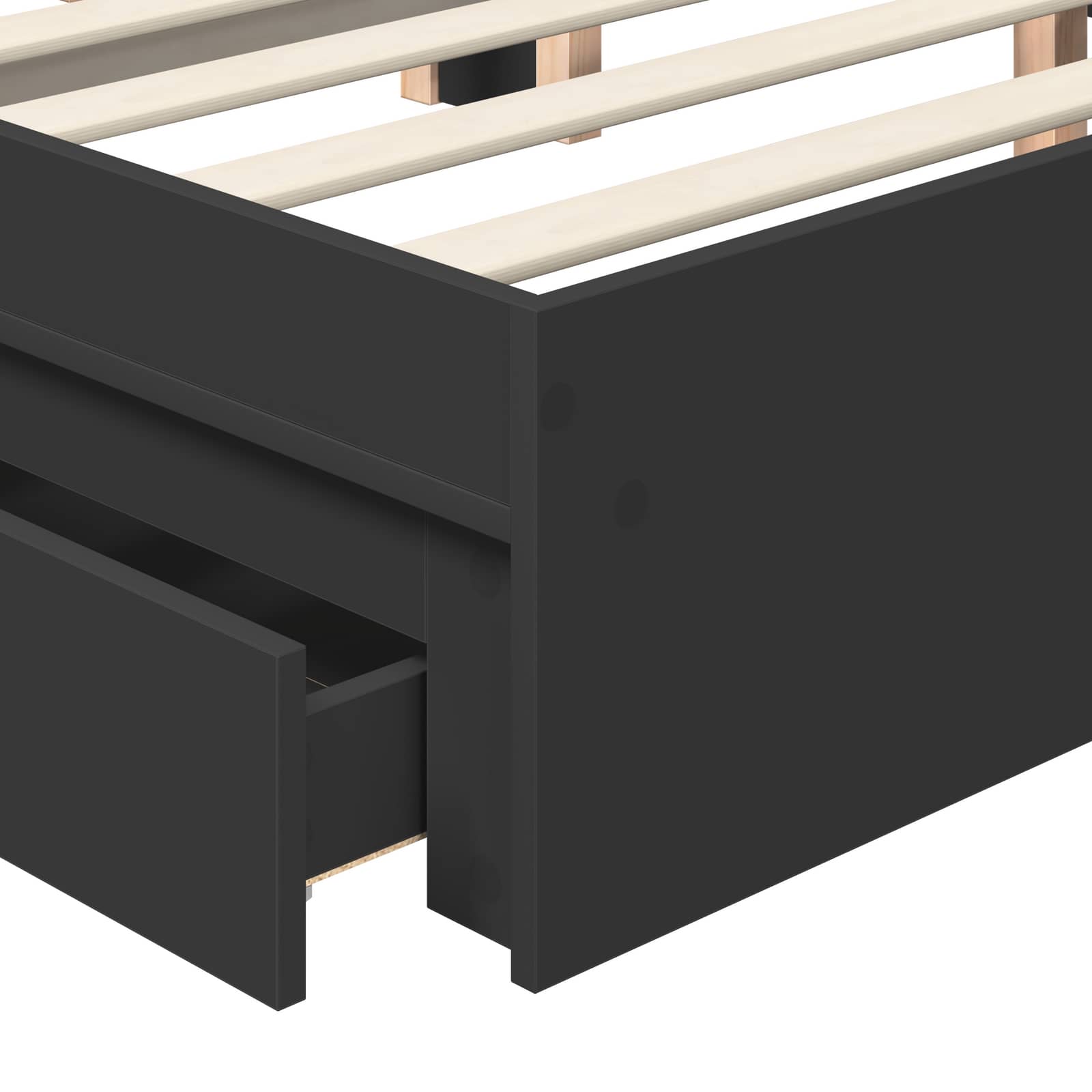 Krevet s od storage Crna 200 x 200 cm Konstruirano drvo