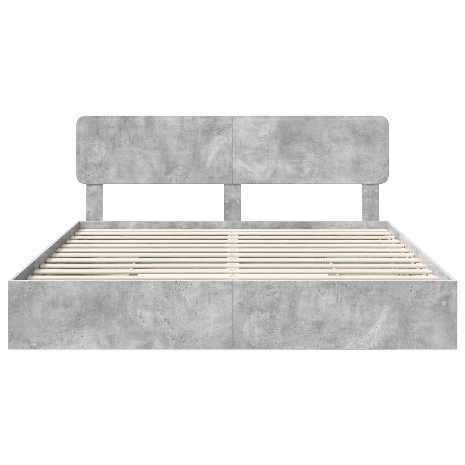 Krevet s od storage s uzglavljem Betonski sivi 200 x 200 cm