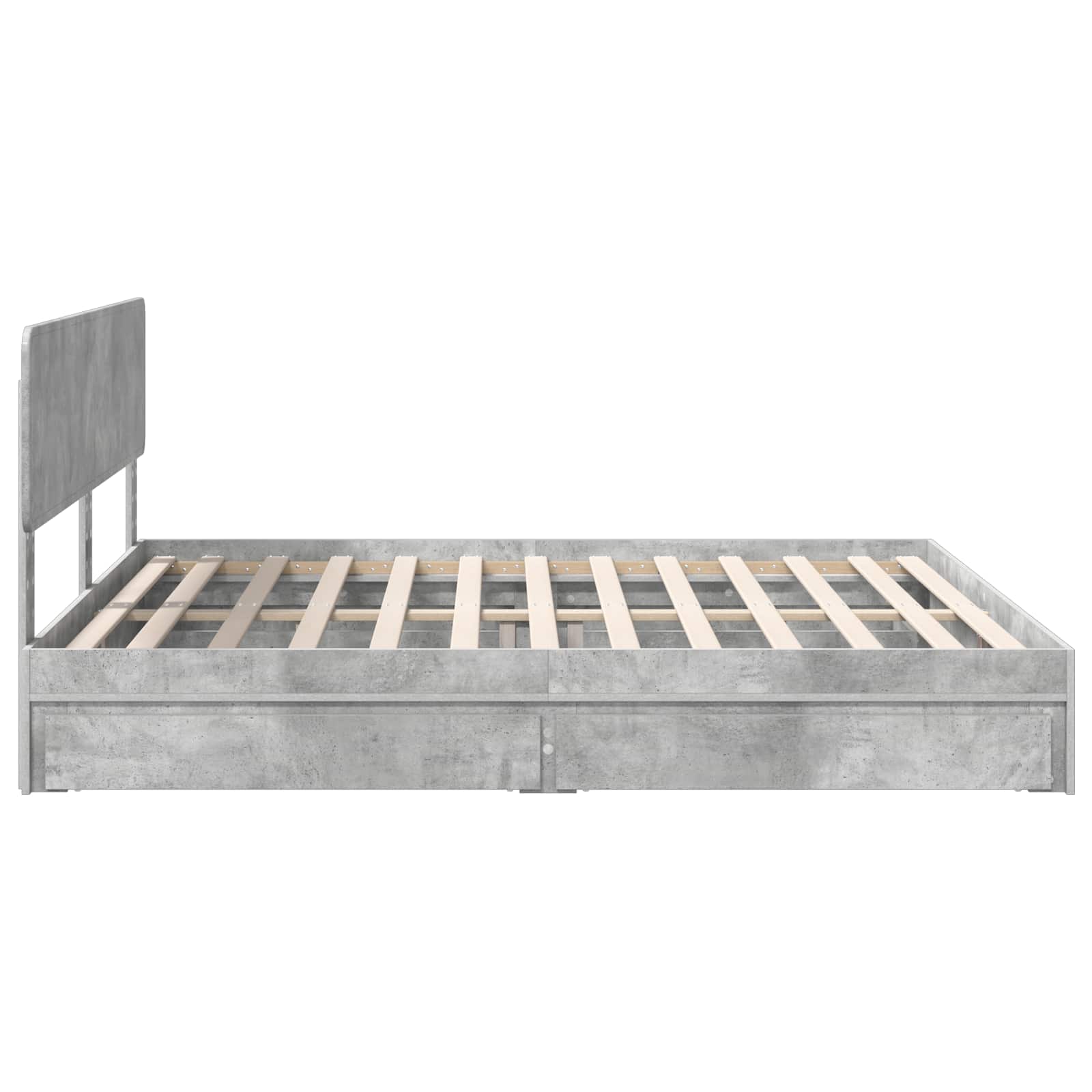 Krevet s od storage s uzglavljem Betonski sivi 200 x 200 cm