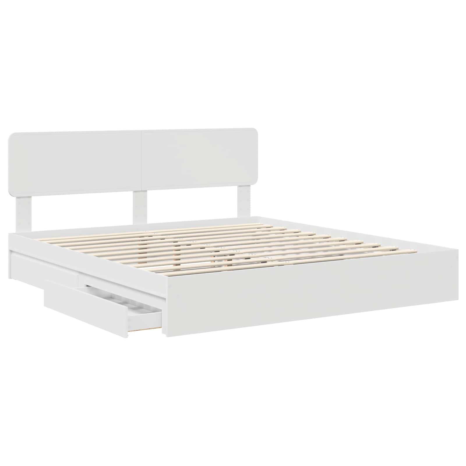 Krevet s od storage Bijelo 180 x 200 cm Konstruirano drvo