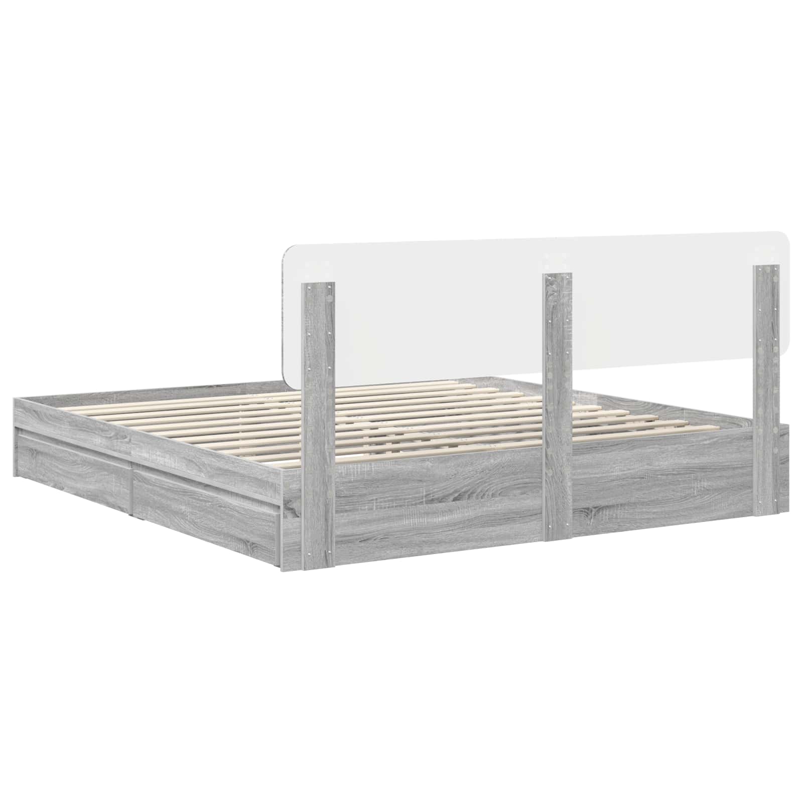 Krevet s od storage Siva Sonoma 180 x 200 cm Konstruirano drvo