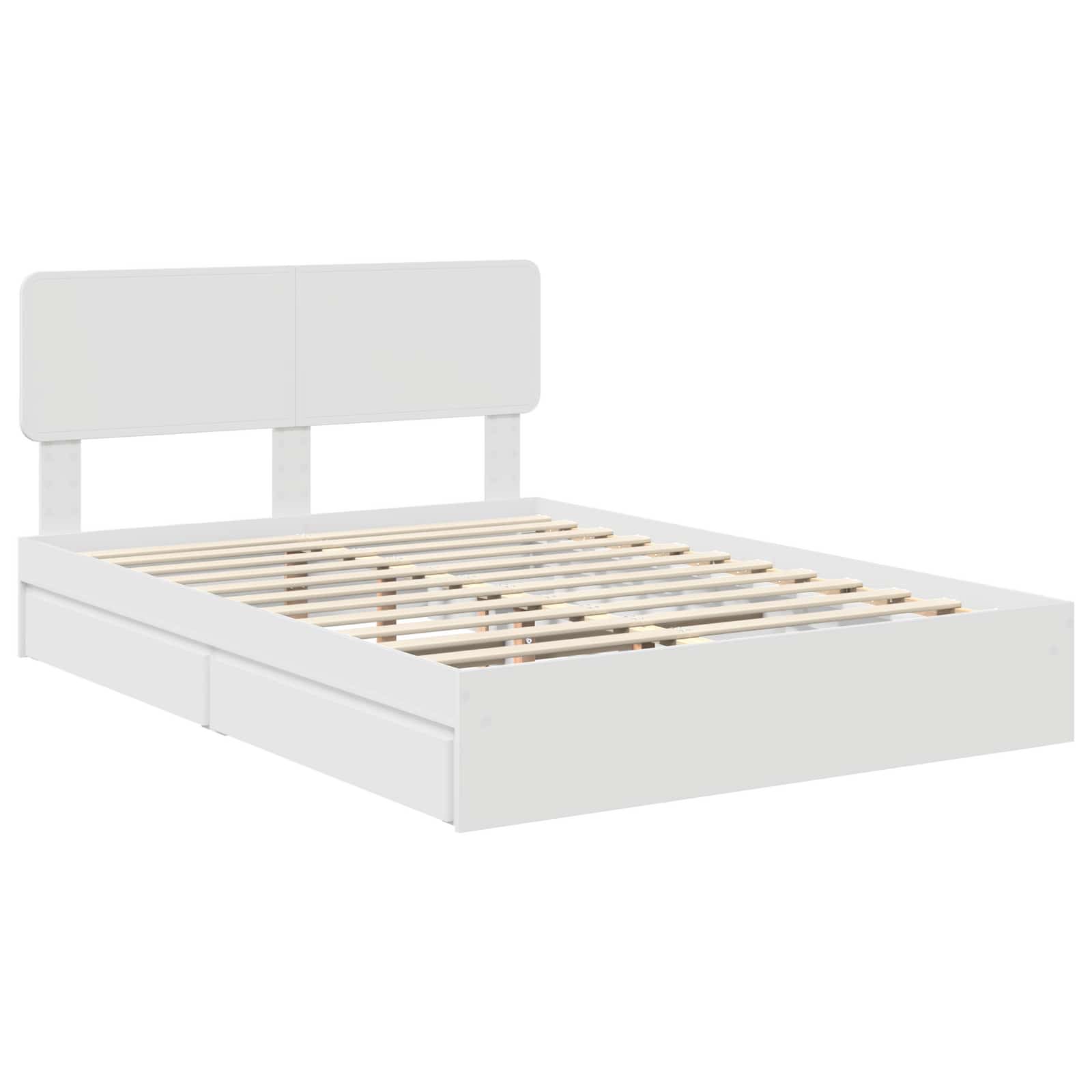 Krevet s od storage Bijelo 160 x 200 cm Konstruirano drvo