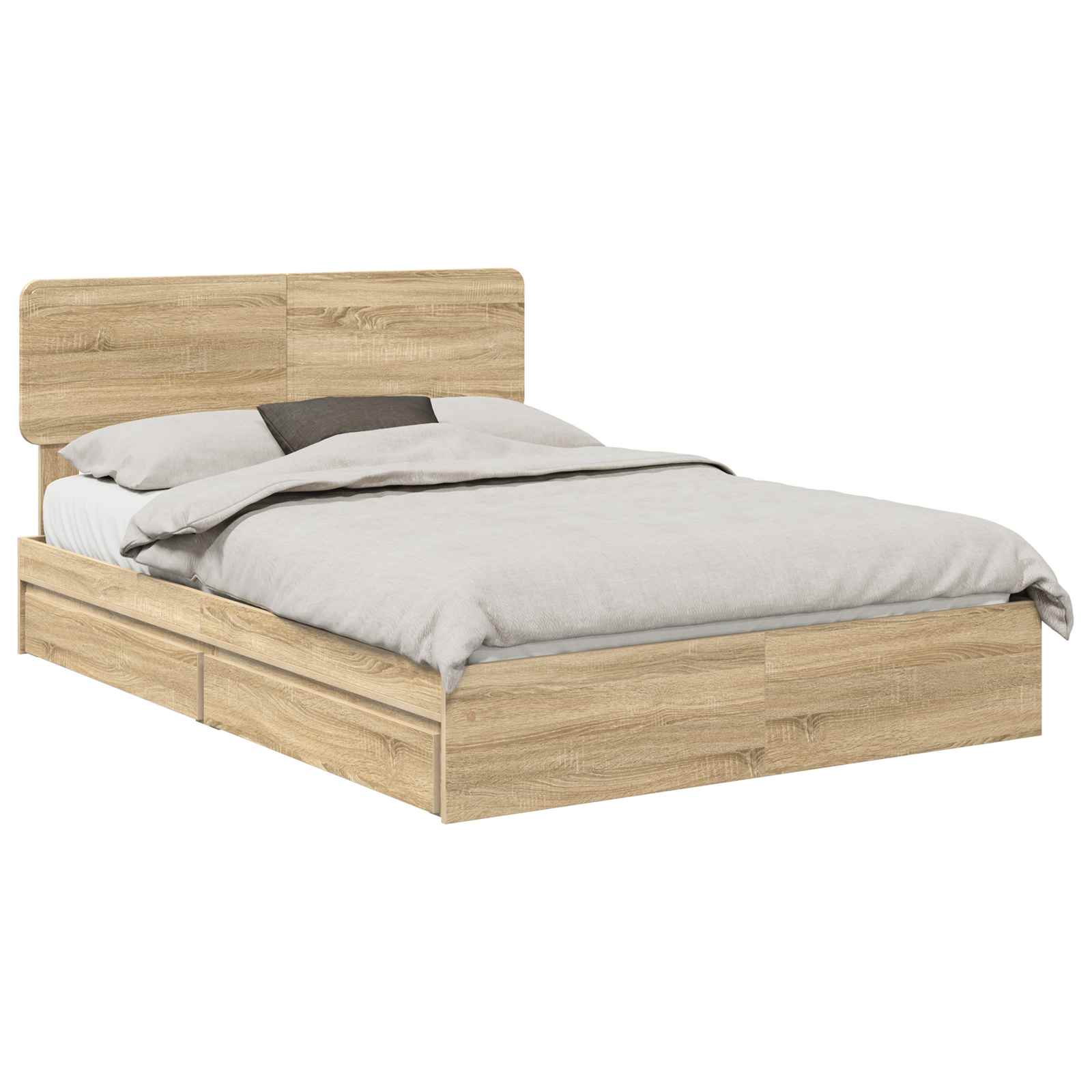 Krevet s od storage Sonoma hrast 160 x 200 cm Konstruirano drvo
