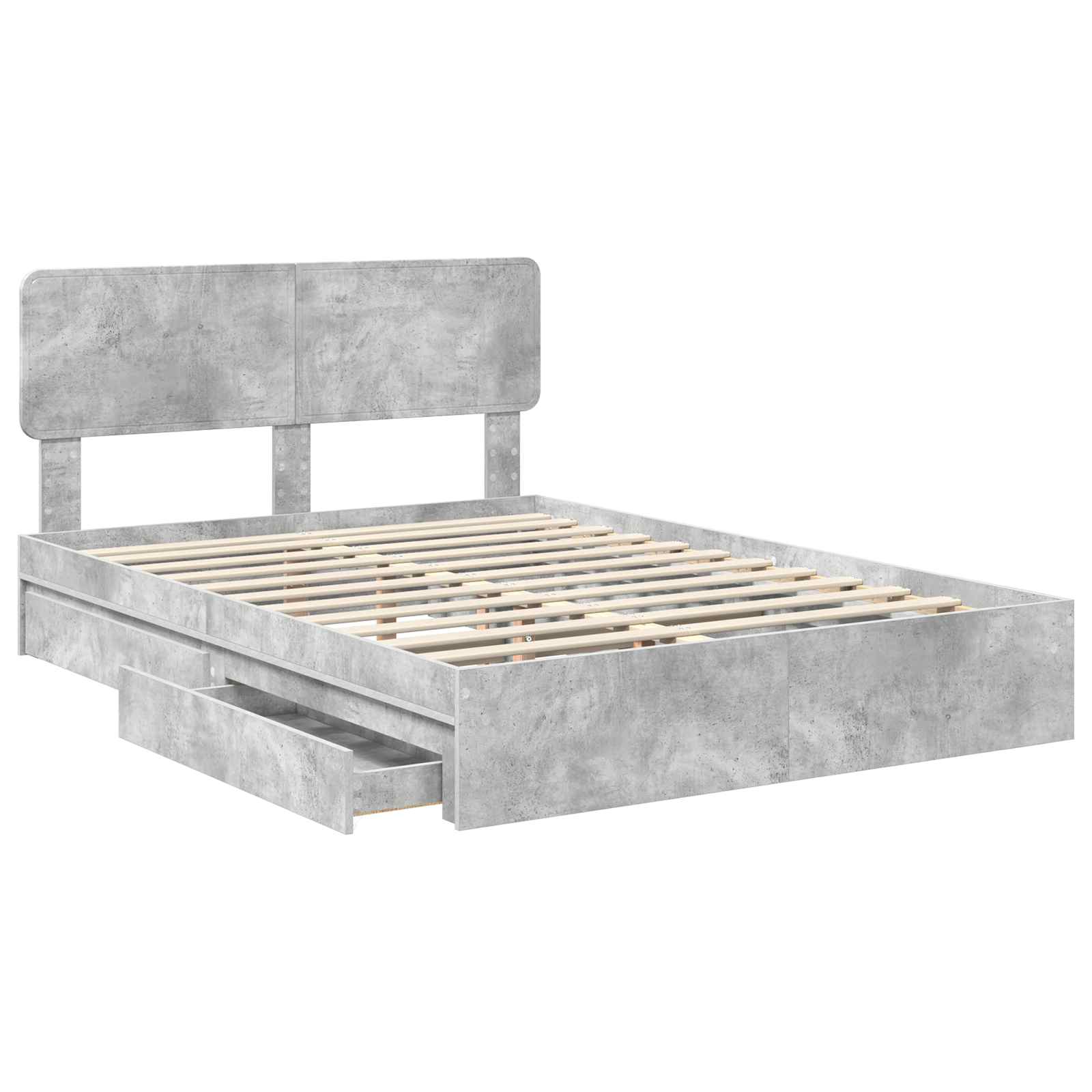 Krevet s od storage s uzglavljem Betonski sivi 150 x 200 cm