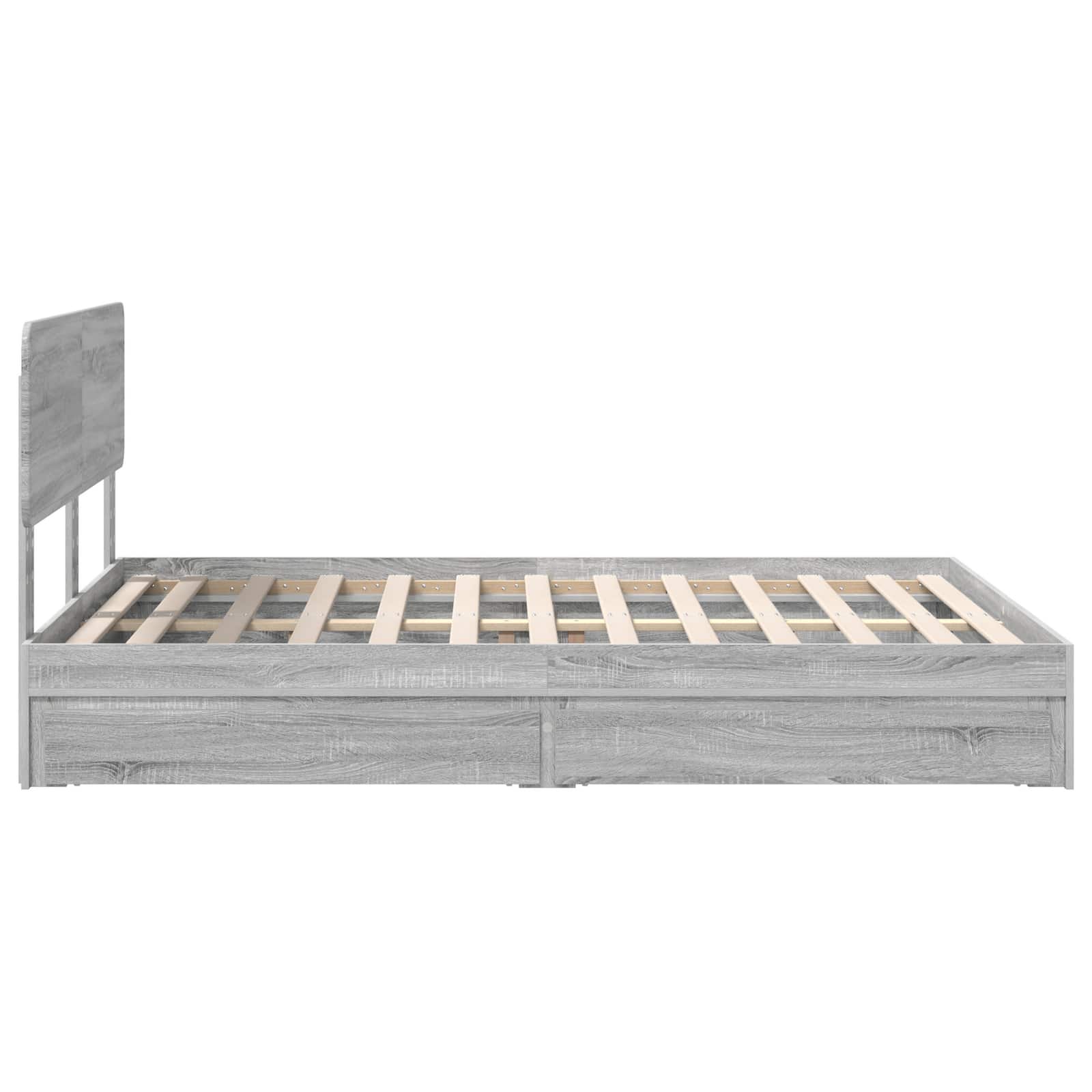 Krevet s od storage Siva Sonoma 140 x 200 cm Konstruirano drvo