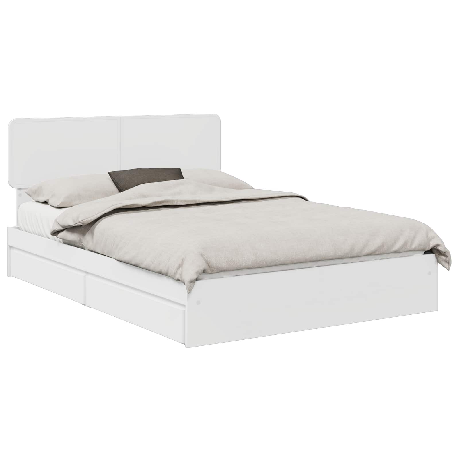 Krevet s od storage Bijelo 140 x 190 cm Konstruirano drvo