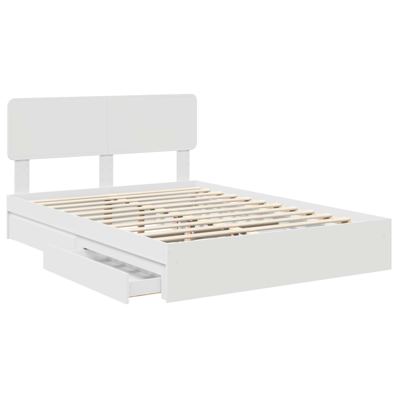 Krevet s od storage Bijelo 140 x 190 cm Konstruirano drvo