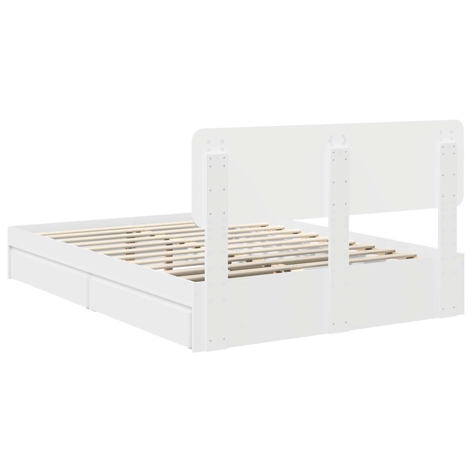 Krevet s od storage Bijelo 140 x 190 cm Konstruirano drvo