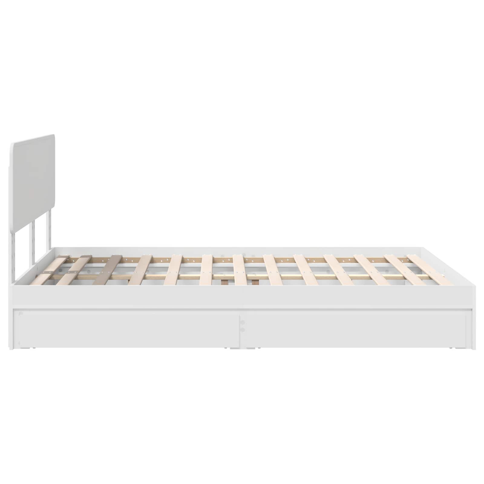 Krevet s od storage Bijelo 140 x 190 cm Konstruirano drvo