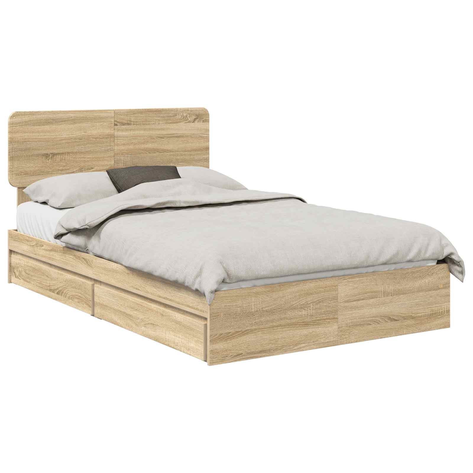 Krevet s od storage Sonoma hrast 120 x 200 cm Konstruirano drvo