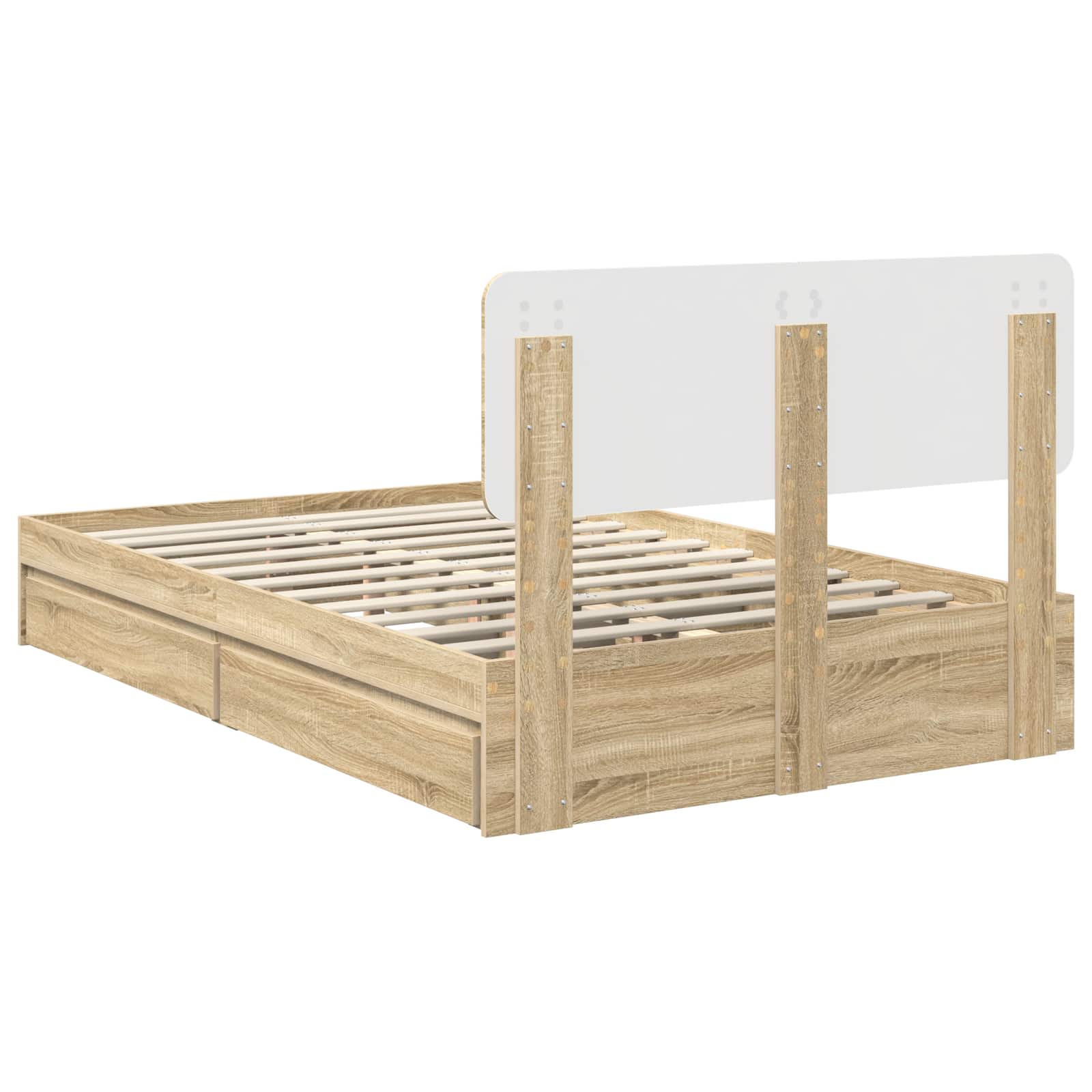 Krevet s od storage Sonoma hrast 120 x 200 cm Konstruirano drvo