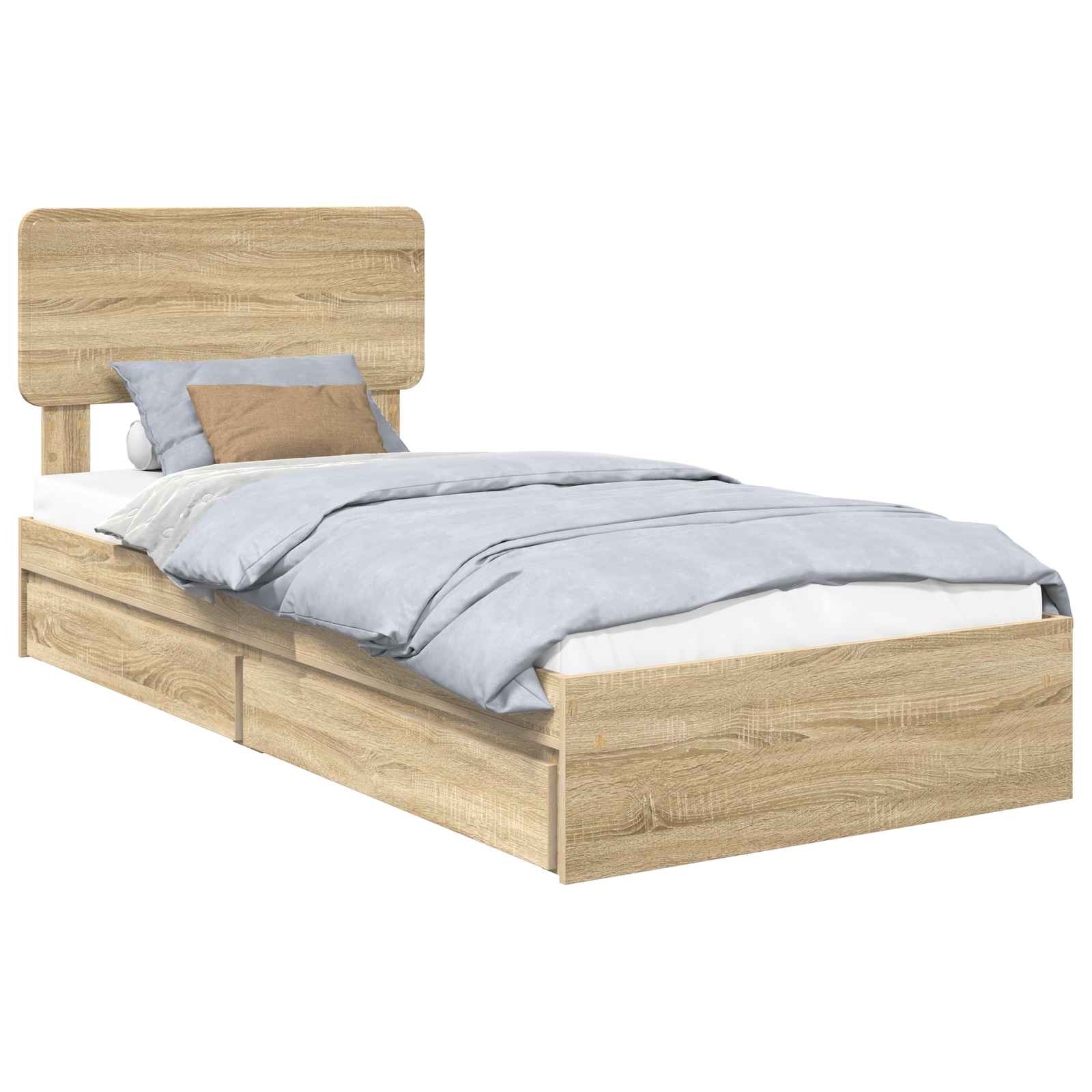 Krevet s od storage Sonoma hrast 100 x 200 cm Konstruirano drvo