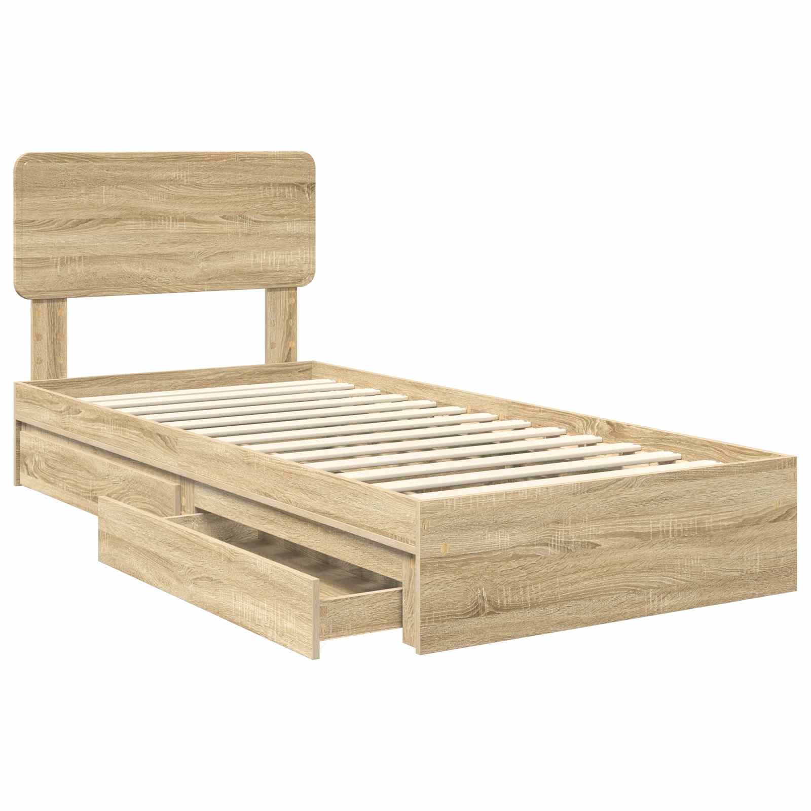 Krevet s od storage Sonoma hrast 100 x 200 cm Konstruirano drvo