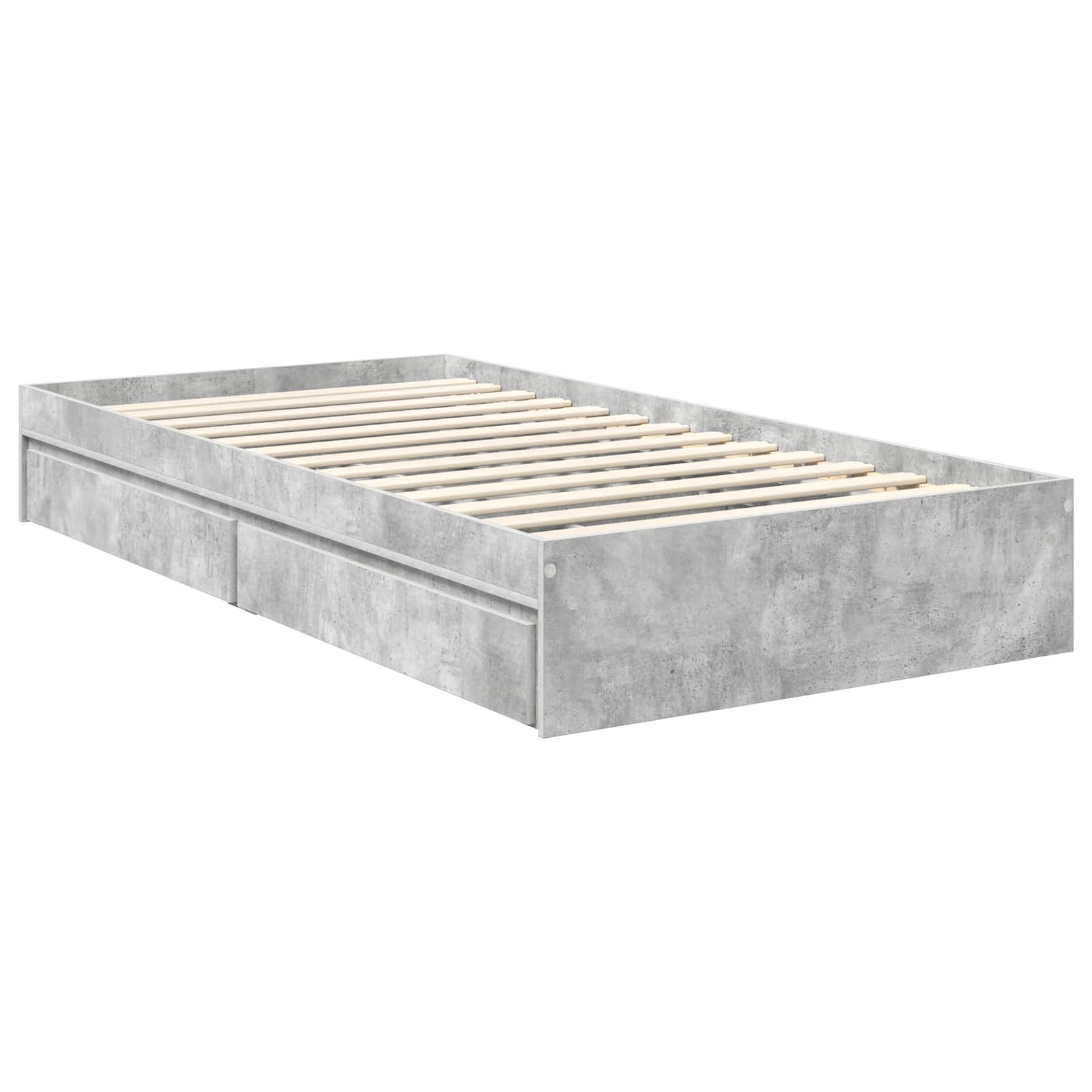 Krevet s od storage Betonski sivi 90 x 200 cm Konstruirano drvo