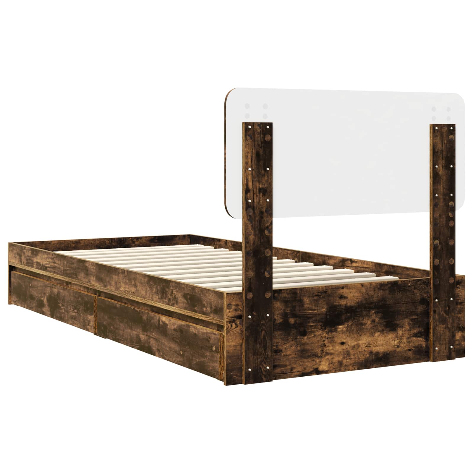 Krevet s od storage s uzglavljem Dimljeni hrast 100 x 200 cm