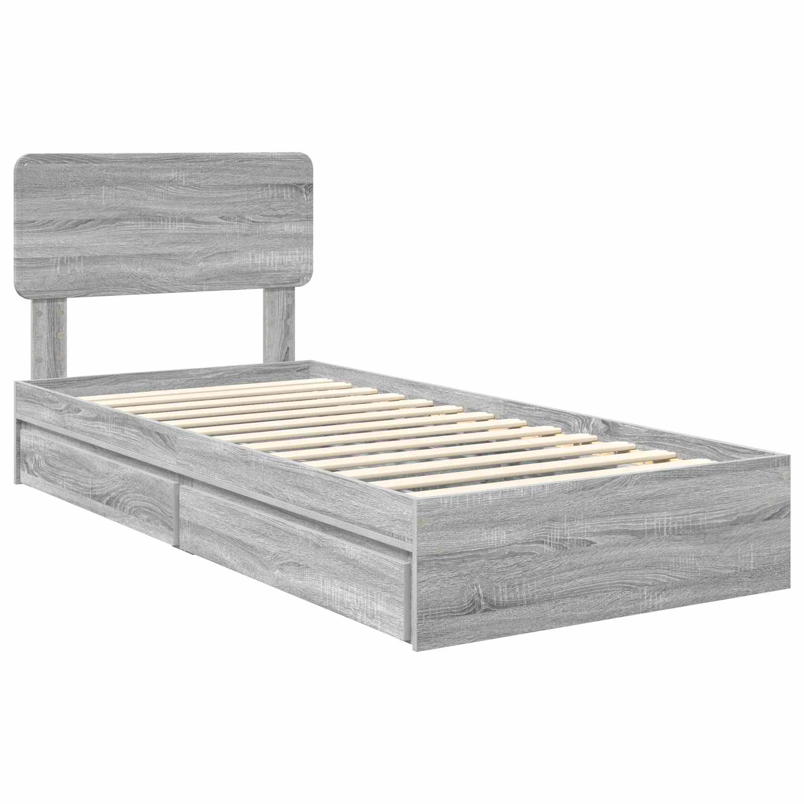 Krevet s od storage Siva Sonoma 90 x 200 cm Konstruirano drvo