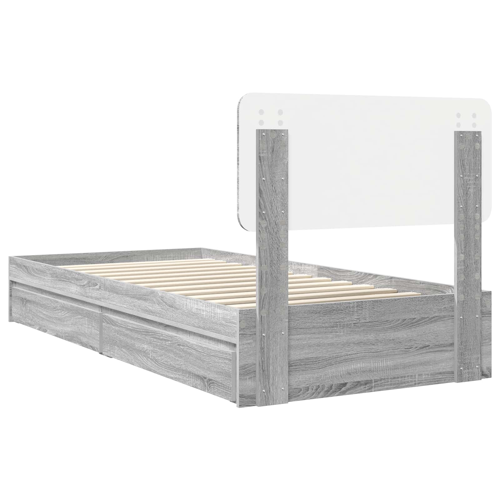 Krevet s od storage Siva Sonoma 90 x 200 cm Konstruirano drvo