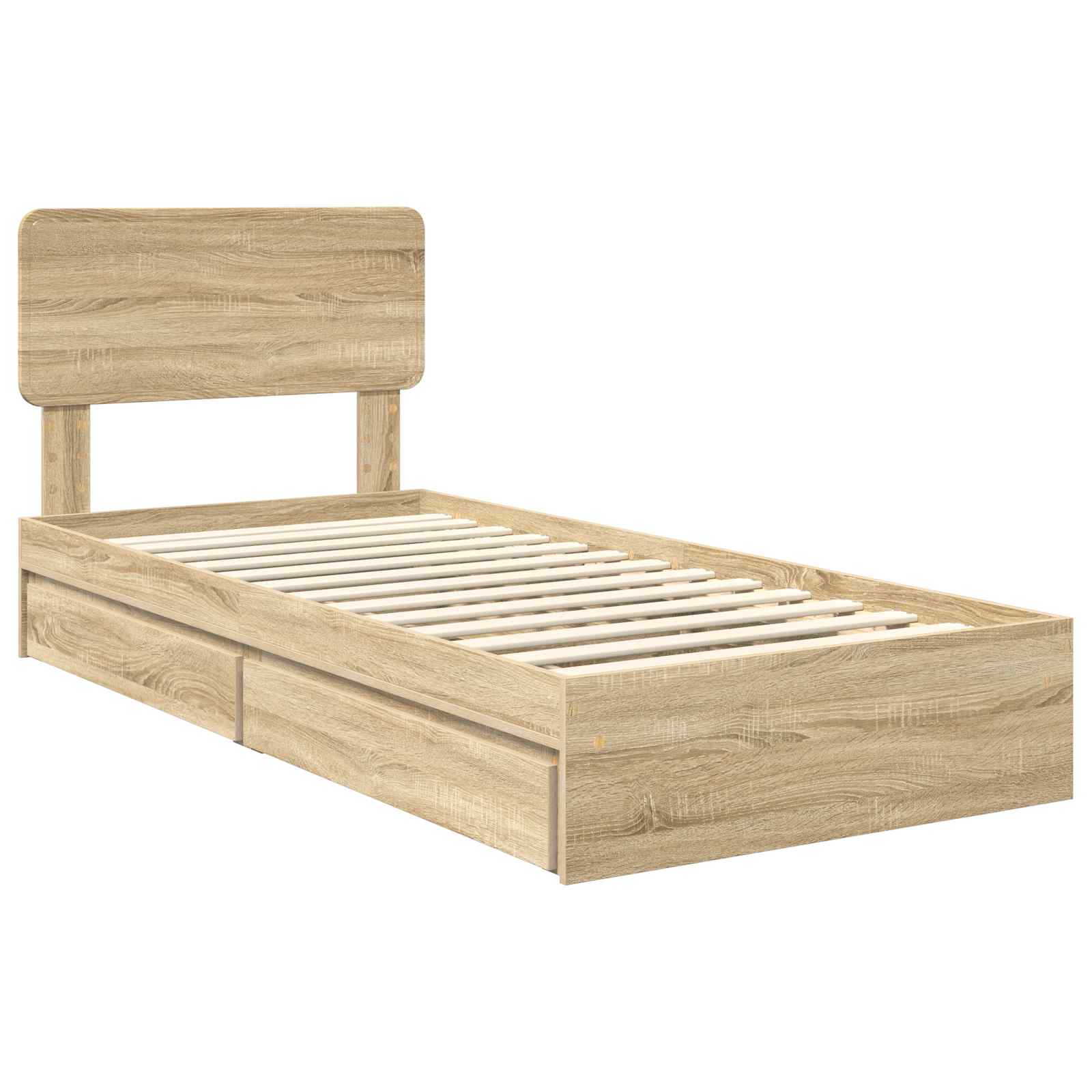 Krevet s od storage Sonoma hrast 90 x 190 cm Konstruirano drvo