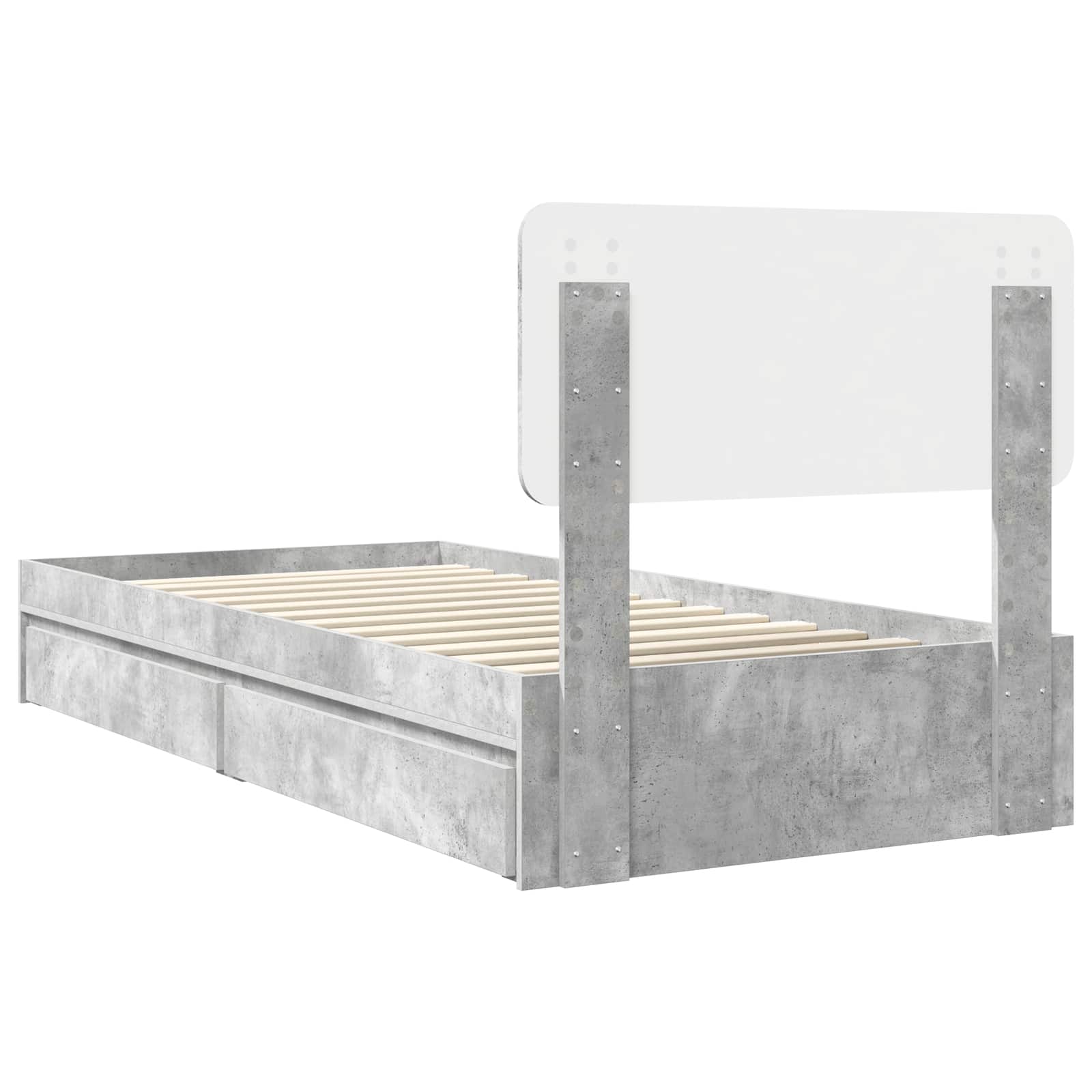 Krevet s od storage Betonski sivi 90 x 190 cm Konstruirano drvo